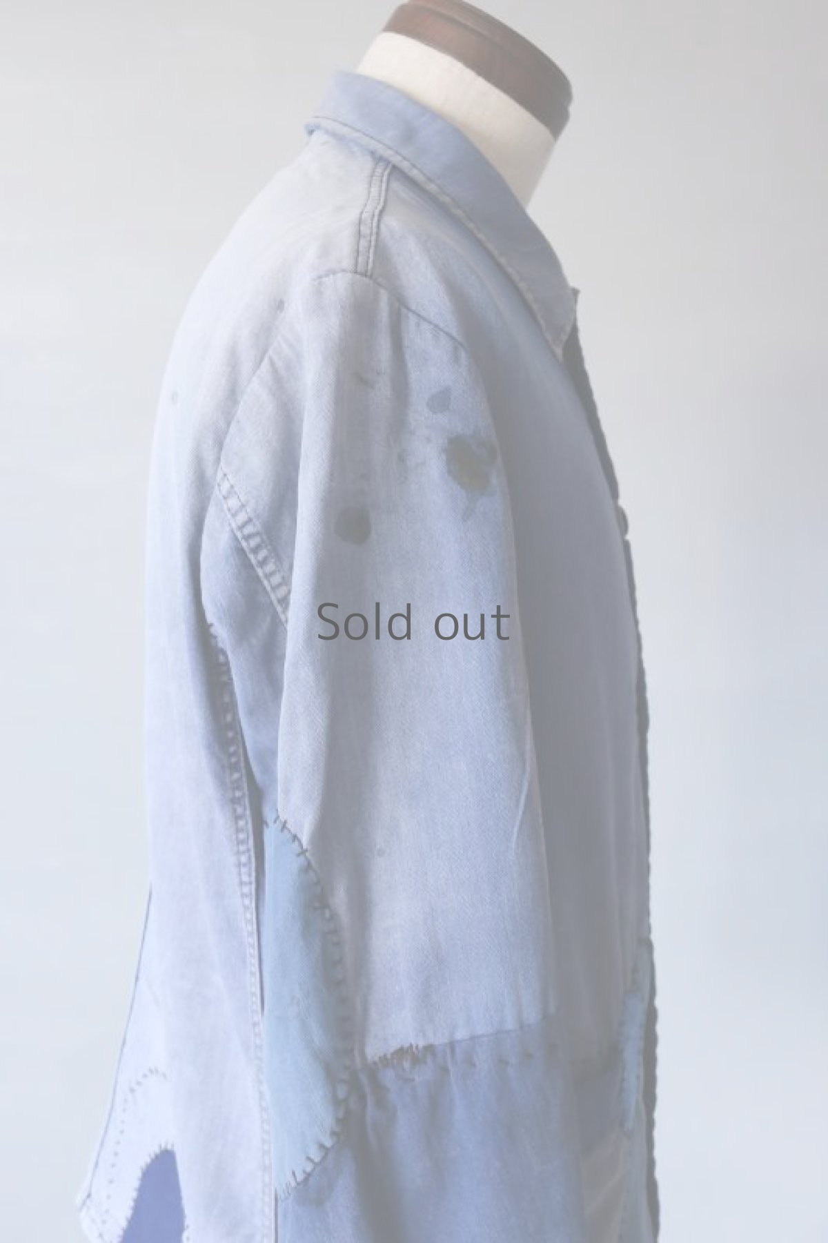 画像14: 【MITSUGU SASAKI】ビンテージリメイク　パッチワーク ワークジャケット(汚れ多め） (14)