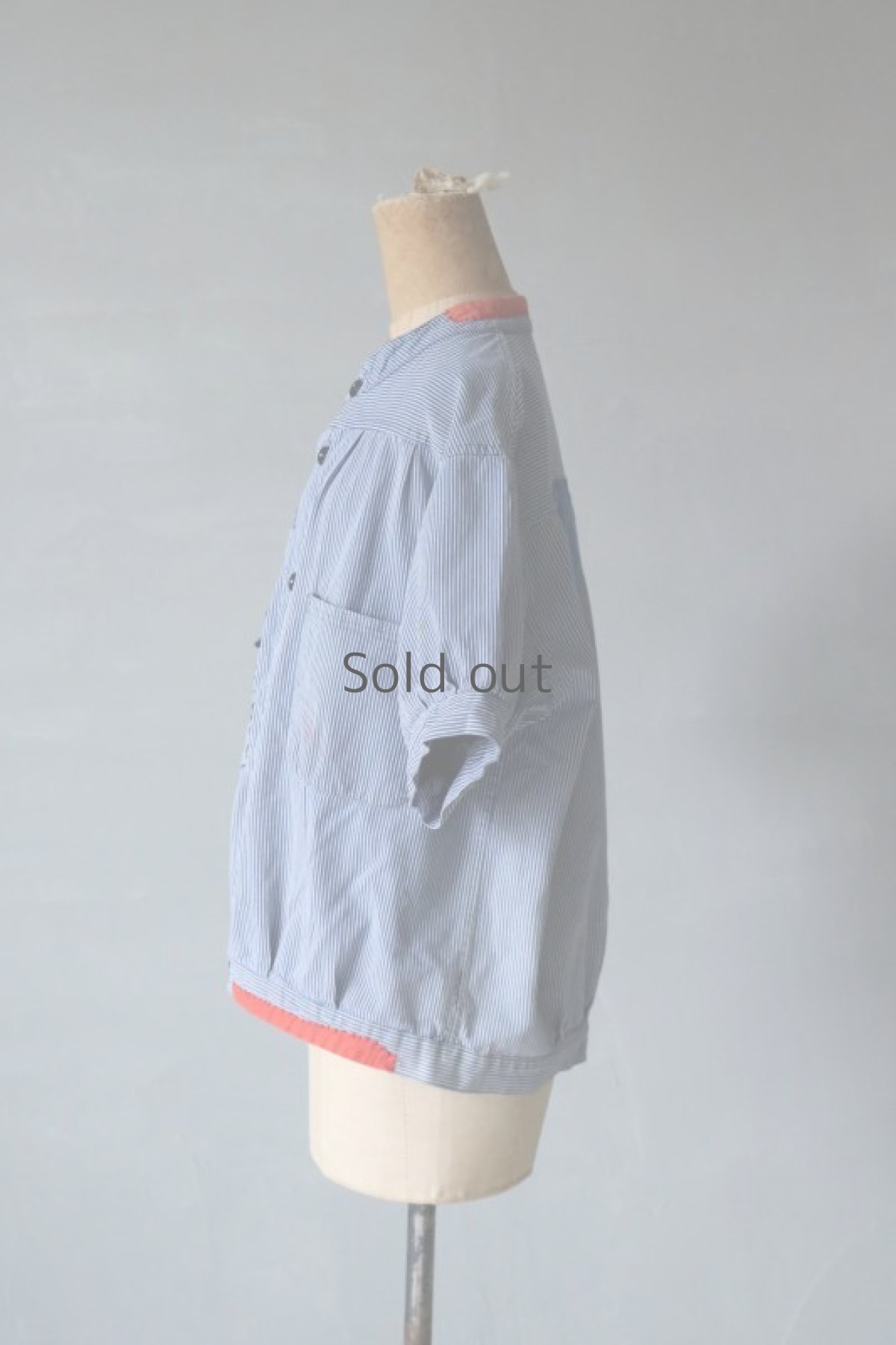 画像9: 【MITSUGU SASAKI】ビンテージリメイク パッチワーク ファーマーズワークシャツ(赤パッチ) (9)