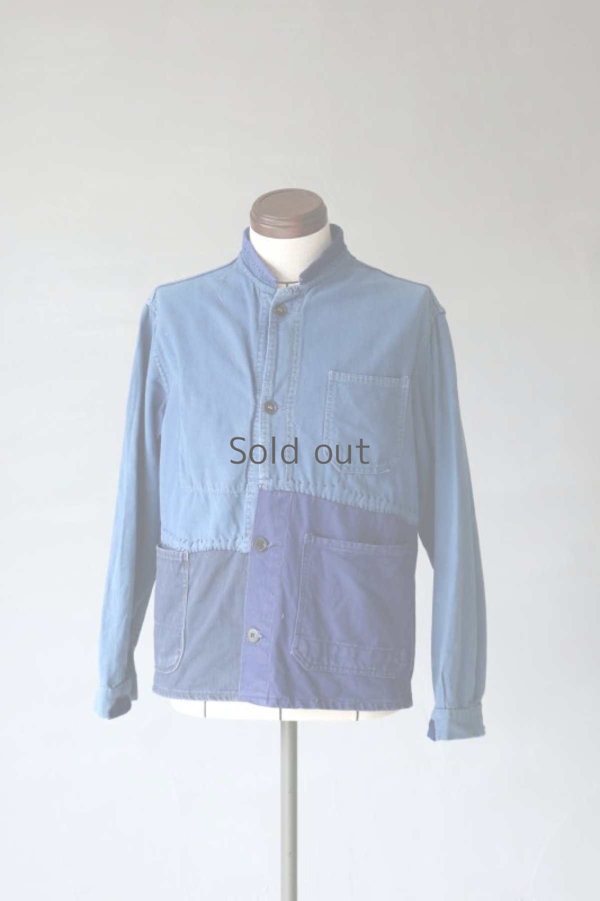 画像2: 【MITSUGU SASAKI】ビンテージリメイク　パッチワーク　スタンドカラー　ワークジャケット (2)