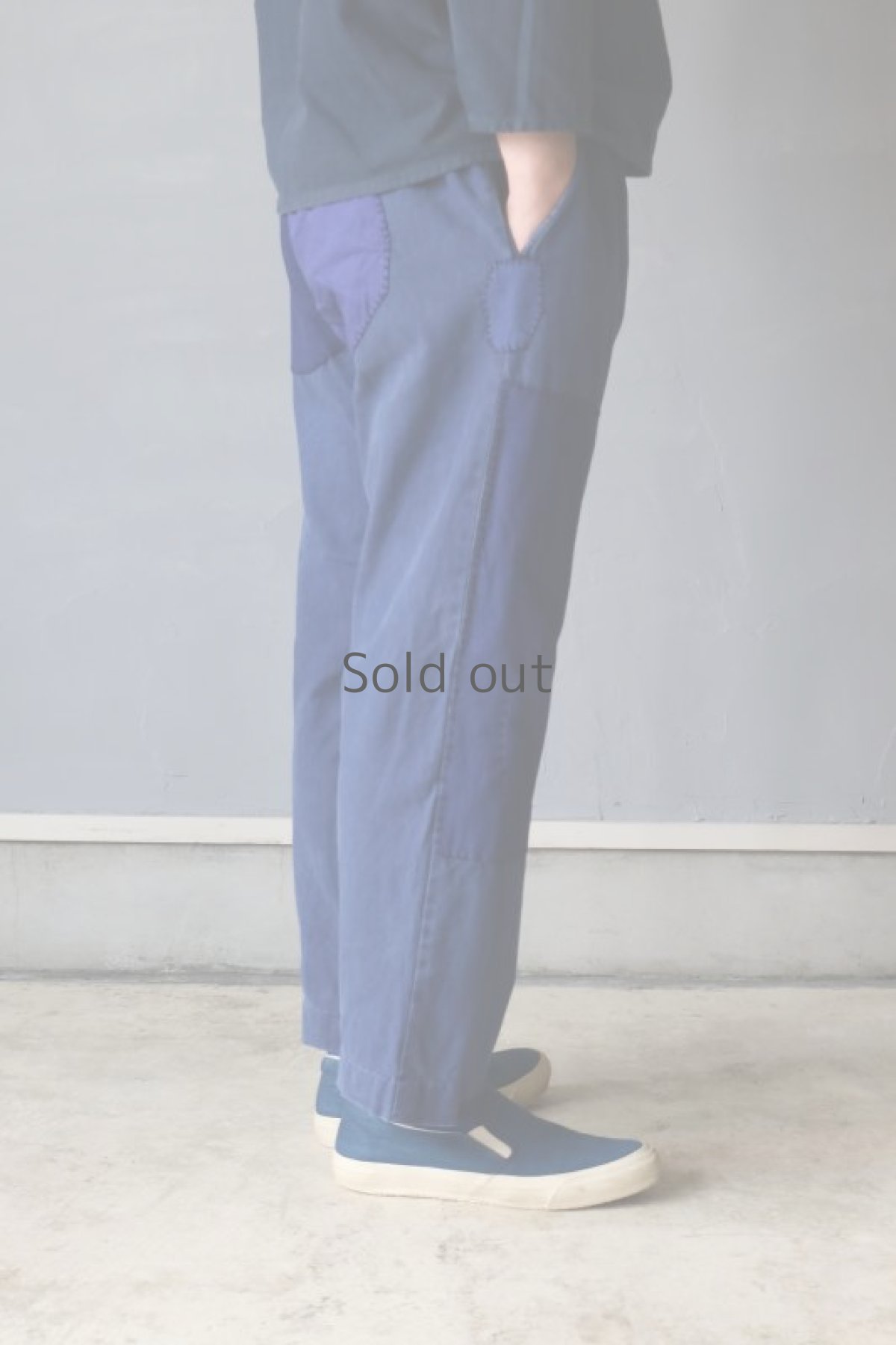 画像16: 【MITSUGU SASAKI】ビンテージ×リメイク　パッチワーク ブルーワークパンツ (16)