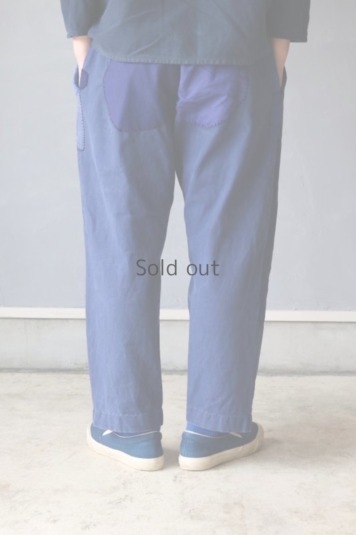 画像14: 【MITSUGU SASAKI】ビンテージ×リメイク　パッチワーク ブルーワークパンツ (14)