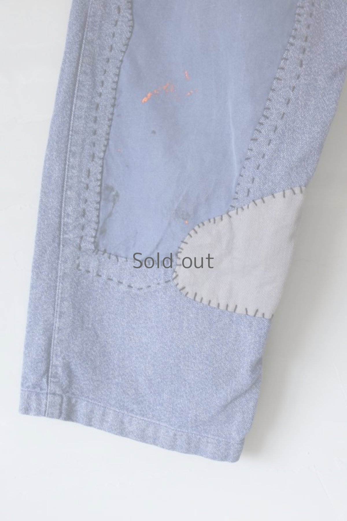 画像6: 【MITSUGU SASAKI】ビンテージ×リメイク　パッチワーク　スイス軍　デニムワイドパンツ (6)