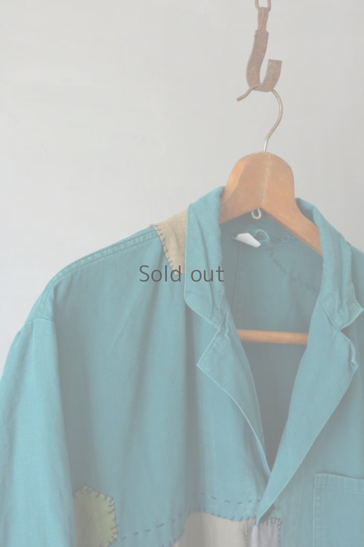 画像3: 【MITSUGU SASAKI】ビンテージリメイク　パッチワーク　グリーンワークコート (3)