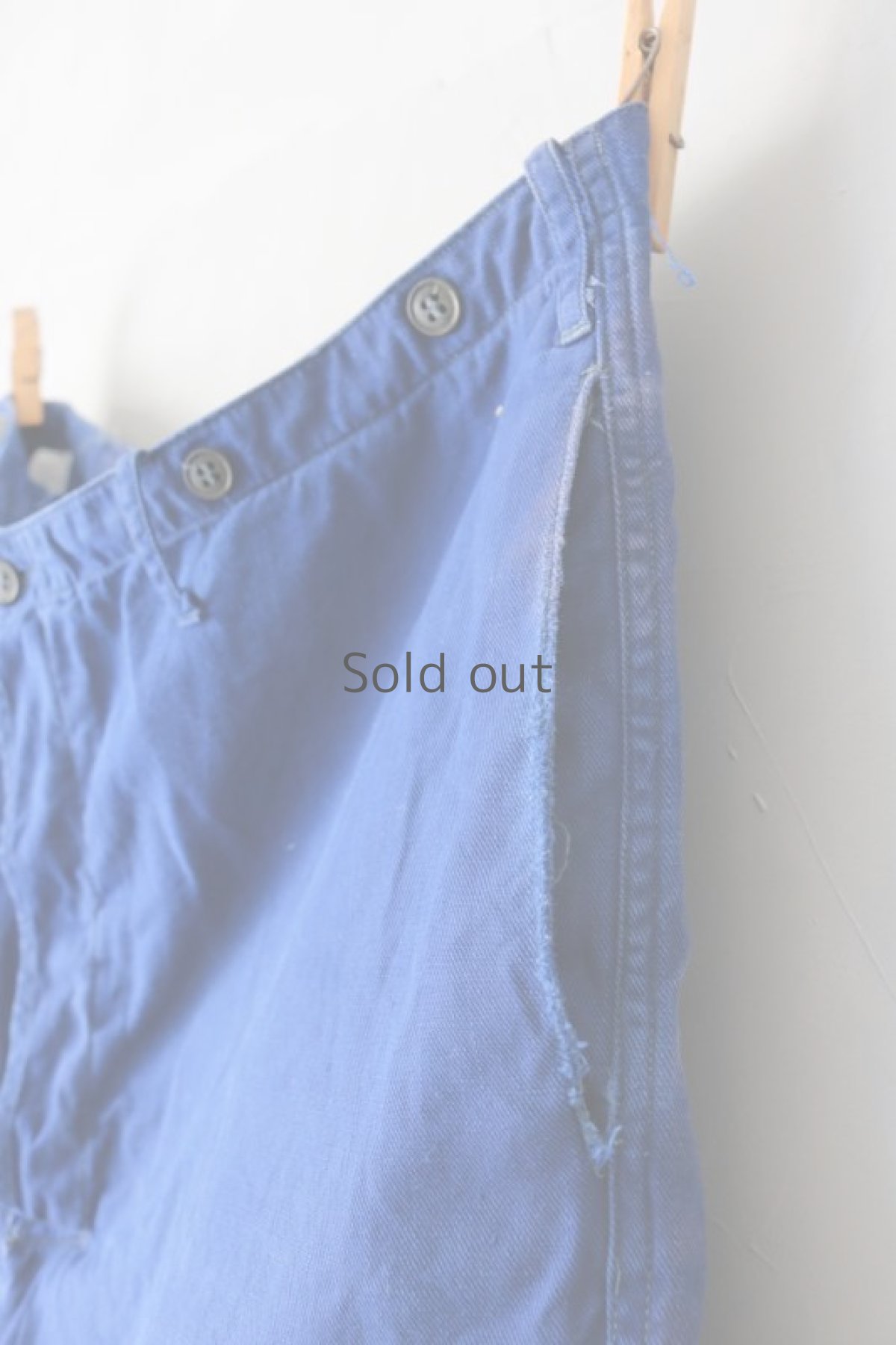 画像7: 【MITSUGU SASAKI】ビンテージ×リメイク　パッチワーク　ブルーショーツ (7)