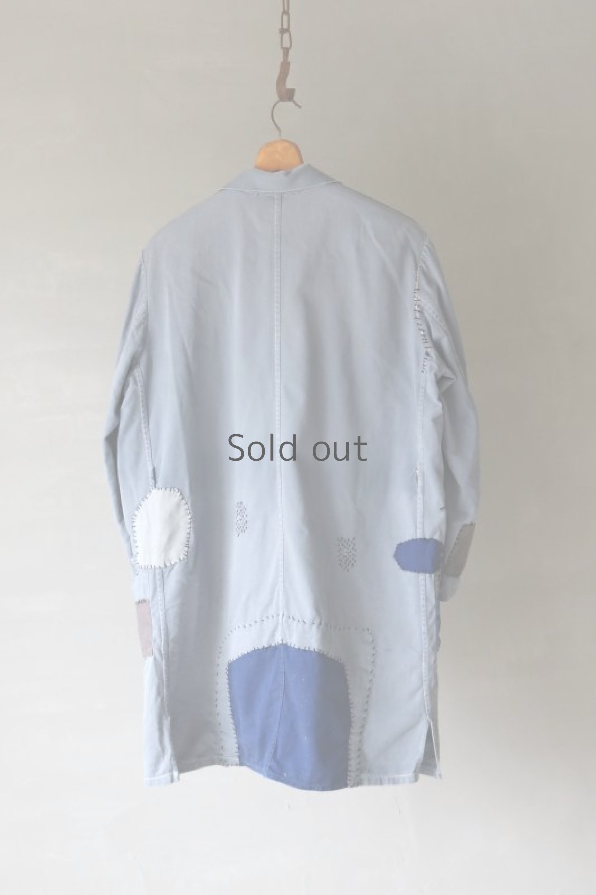 画像7: 【MITSUGU SASAKI】ビンテージリメイク　パッチワーク　グレーワークコート（SIZE50） (7)