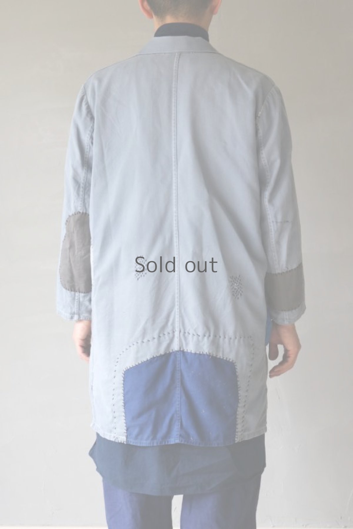 画像14: 【MITSUGU SASAKI】ビンテージリメイク　パッチワーク　グレーワークコート（SIZE50） (14)