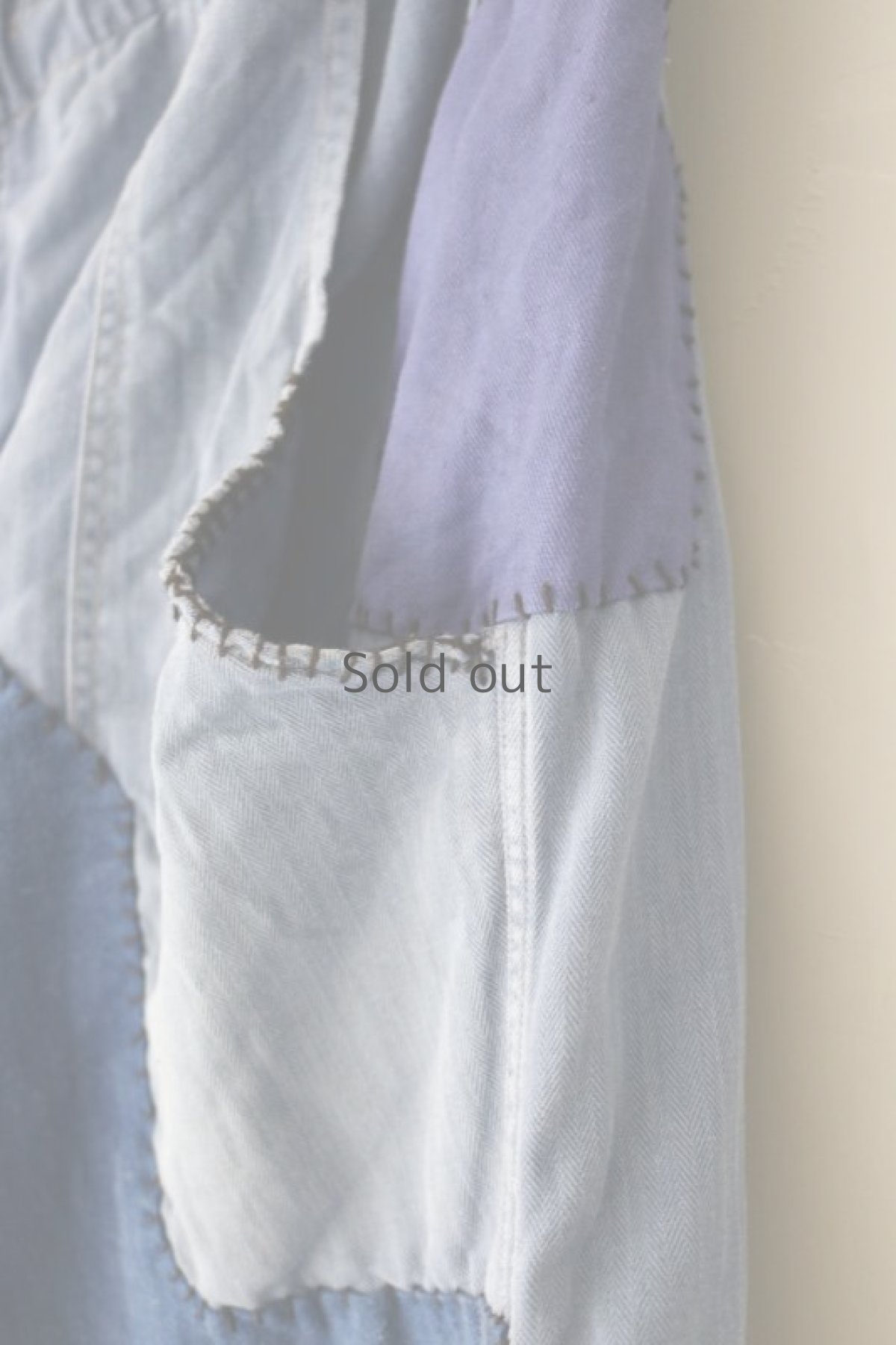 画像6: 【MITSUGU SASAKI】ビンテージ×リメイク パッチワーク ワークイージーパンツ（ツナギ/ウエスト赤紐） (6)