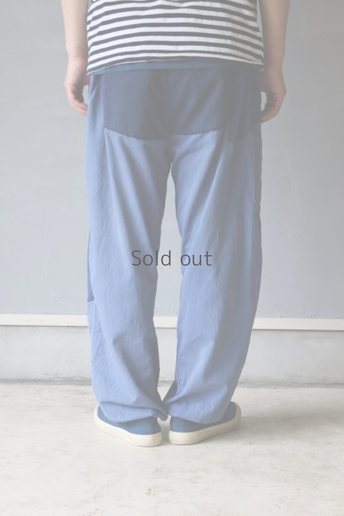 画像15: 【MITSUGU SASAKI】ビンテージ×リメイク パッチワーク ワークイージーパンツ（ツナギ/ウエスト赤紐） (15)