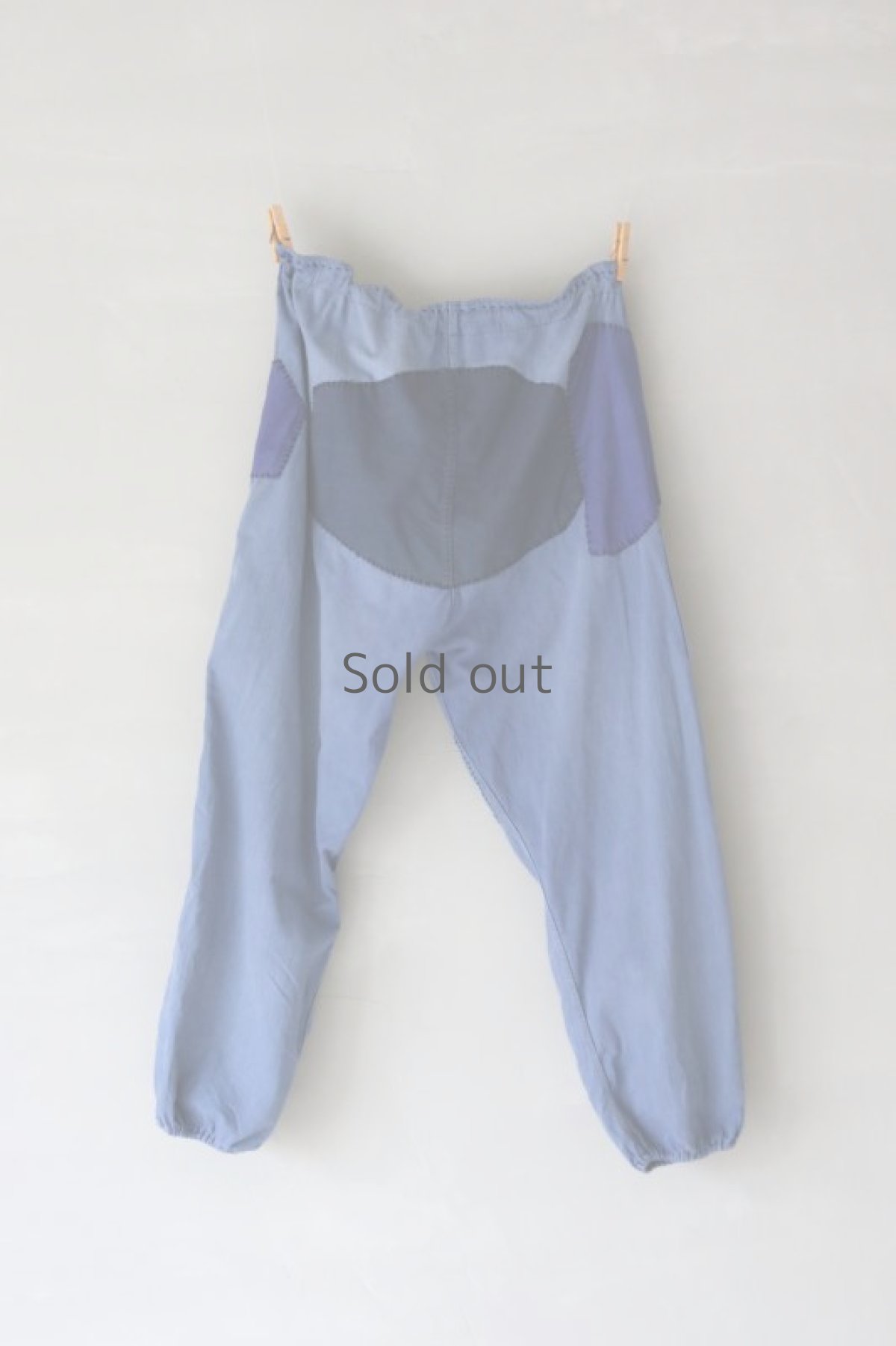 画像9: 【MITSUGU SASAKI】ビンテージ×リメイク パッチワーク ワークイージーパンツ（ツナギ/ウエスト赤紐） (9)