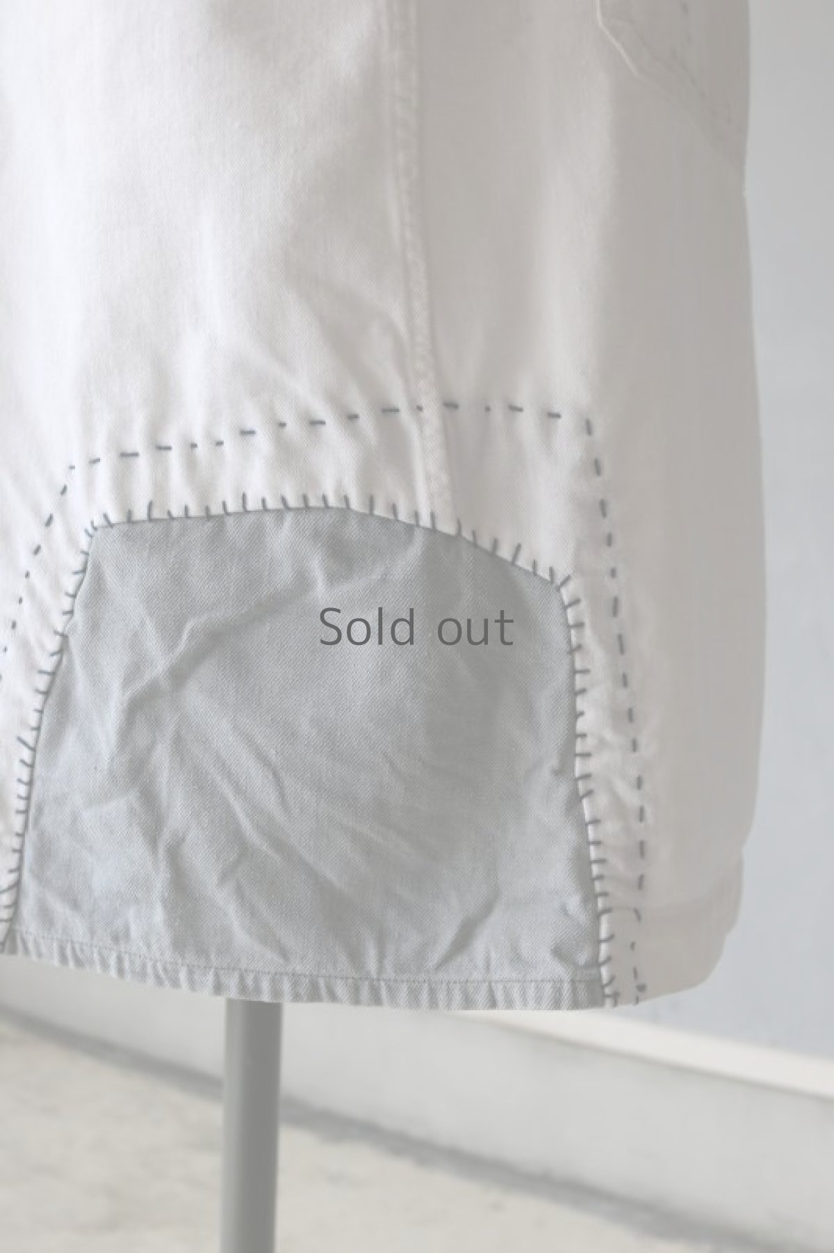 画像16: 【MITSUGU SASAKI】ビンテージリメイク　パッチワーク　ホワイト&ブルー　ワークコート（MICHEL Guy） (16)