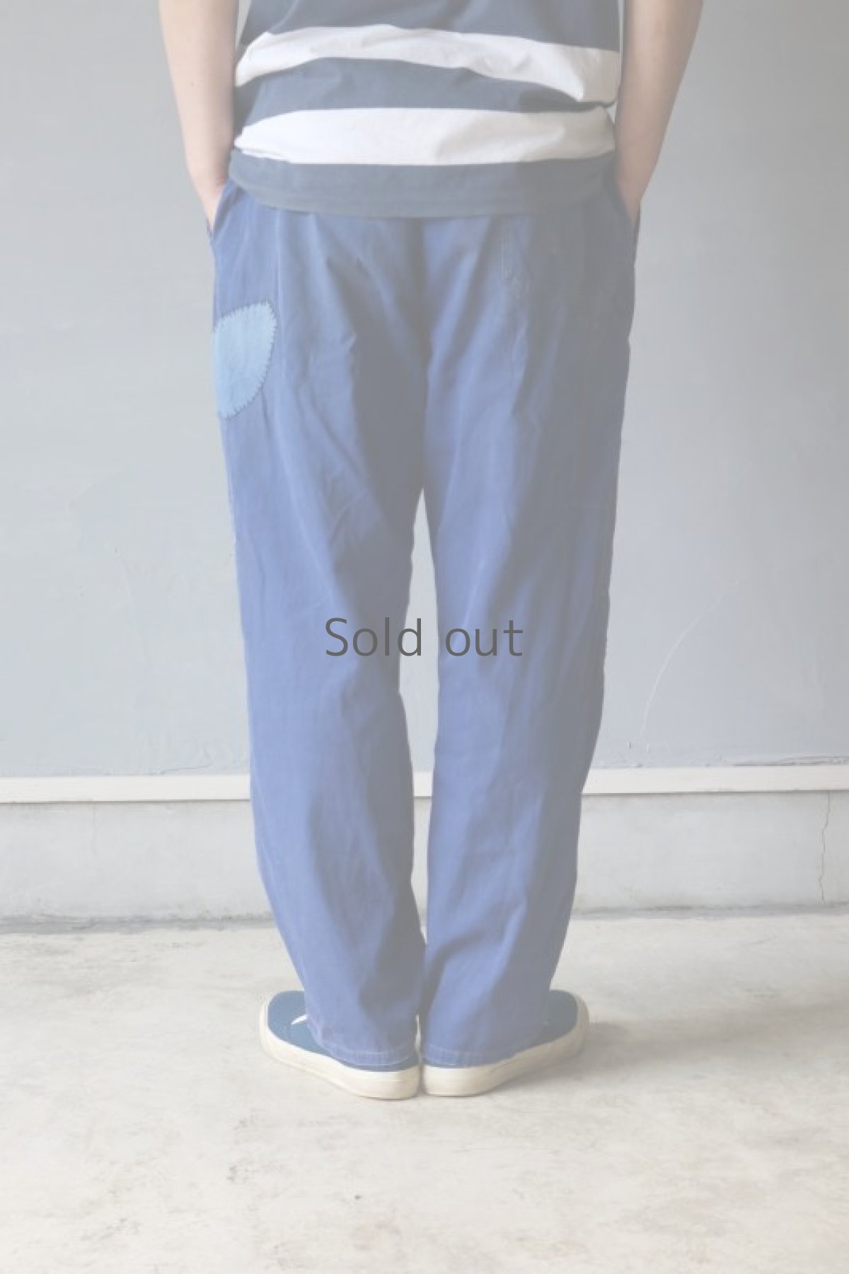 画像15: 【MITSUGU SASAKI】ビンテージ×リメイク　パッチワーク ブルーワークパンツ(中国製造) (15)