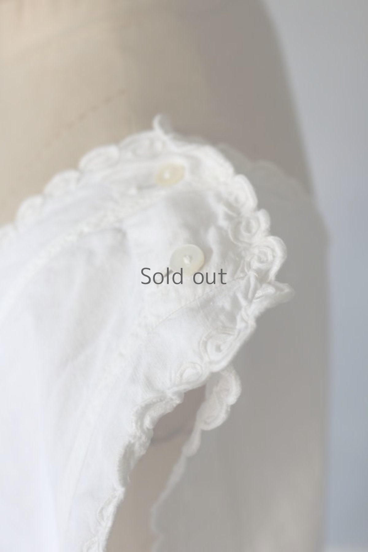 画像5: 【フランス】アンティークリネン　ノースリーブ　ナイトドレス（イニシャルJD） (5)