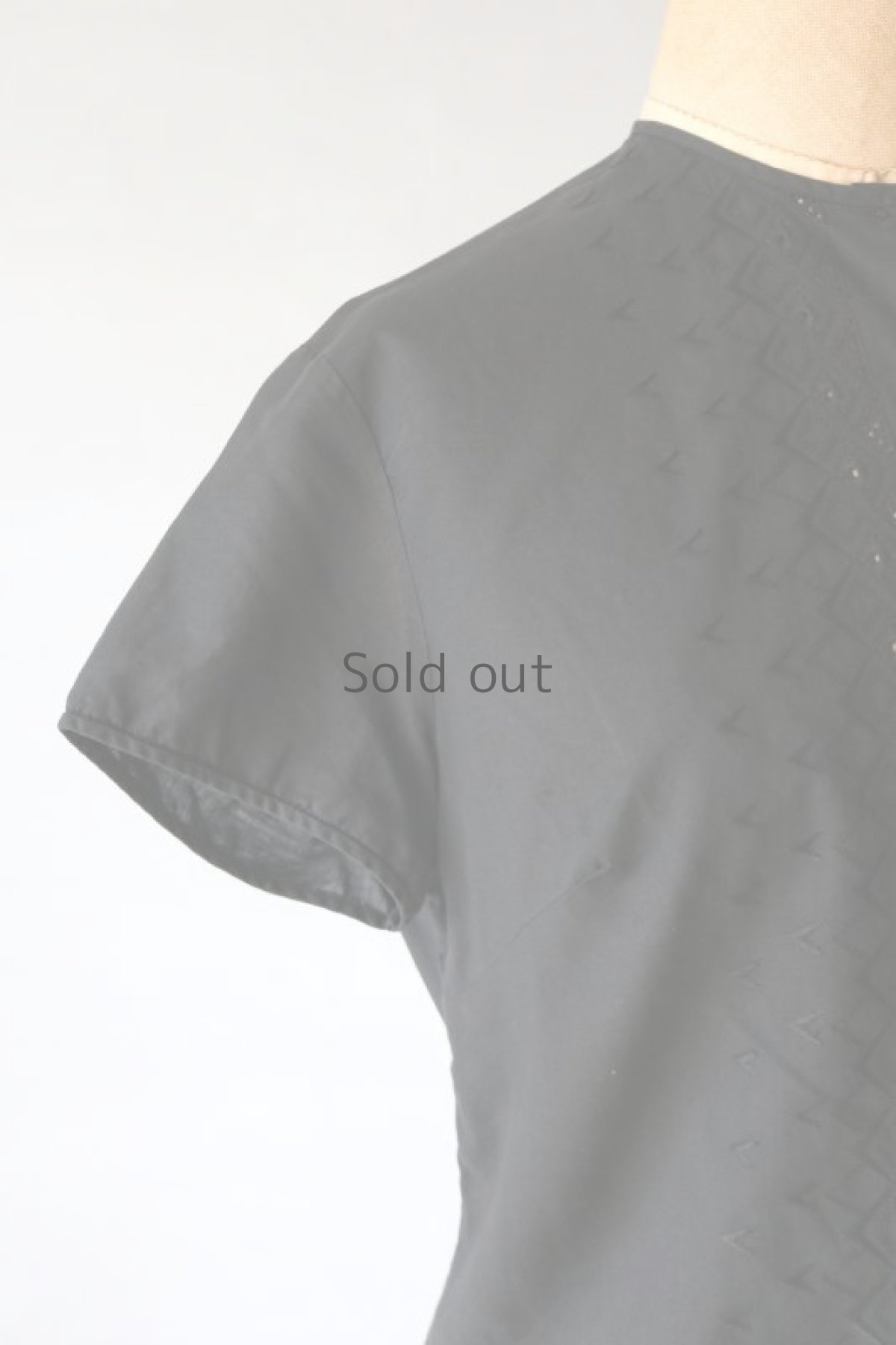 画像3: 【フランス】ビンテージ 半袖クラシックブラウス(後染め/黒) (3)