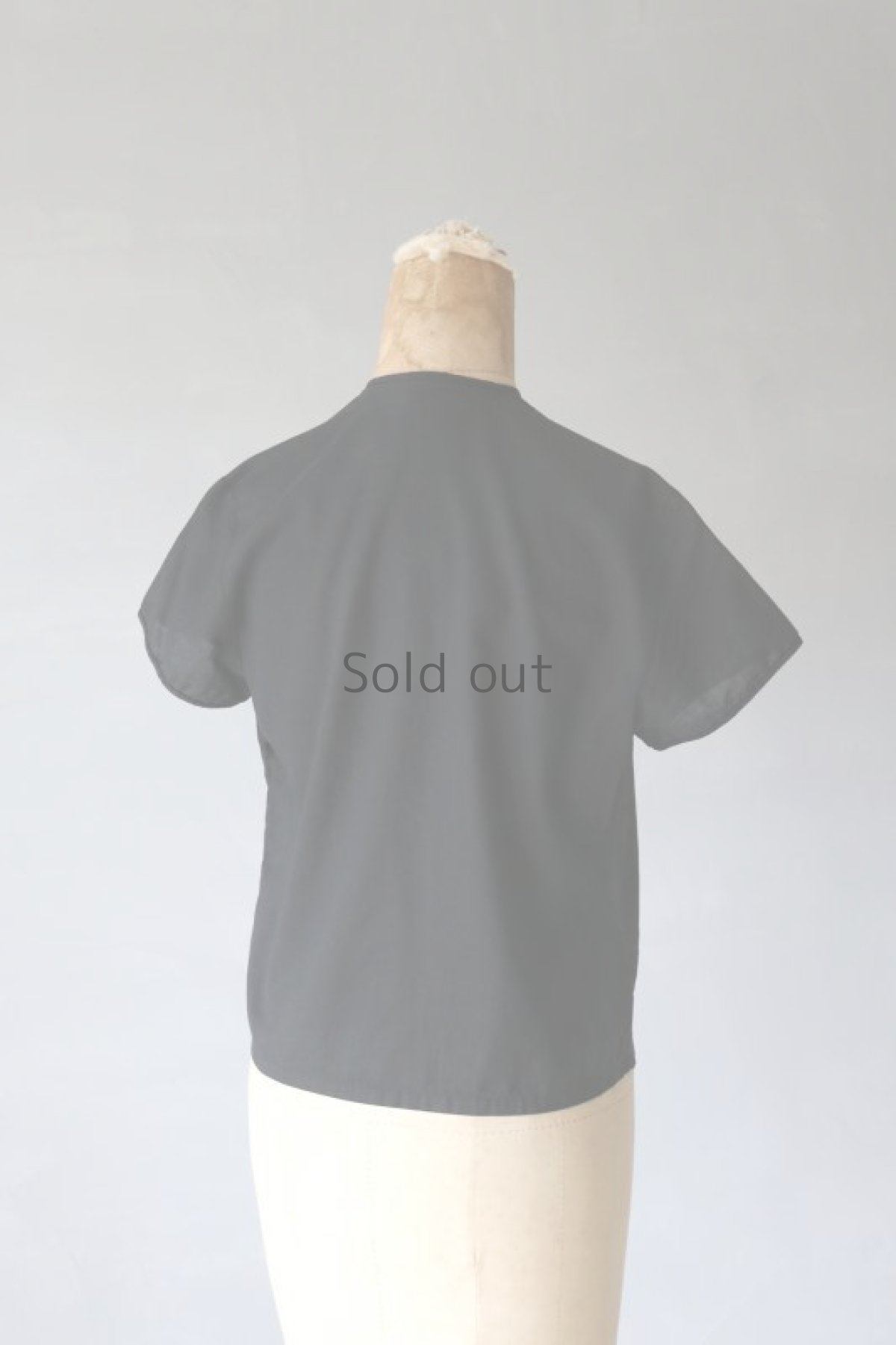 画像6: 【フランス】ビンテージ 半袖クラシックブラウス(後染め/黒) (6)