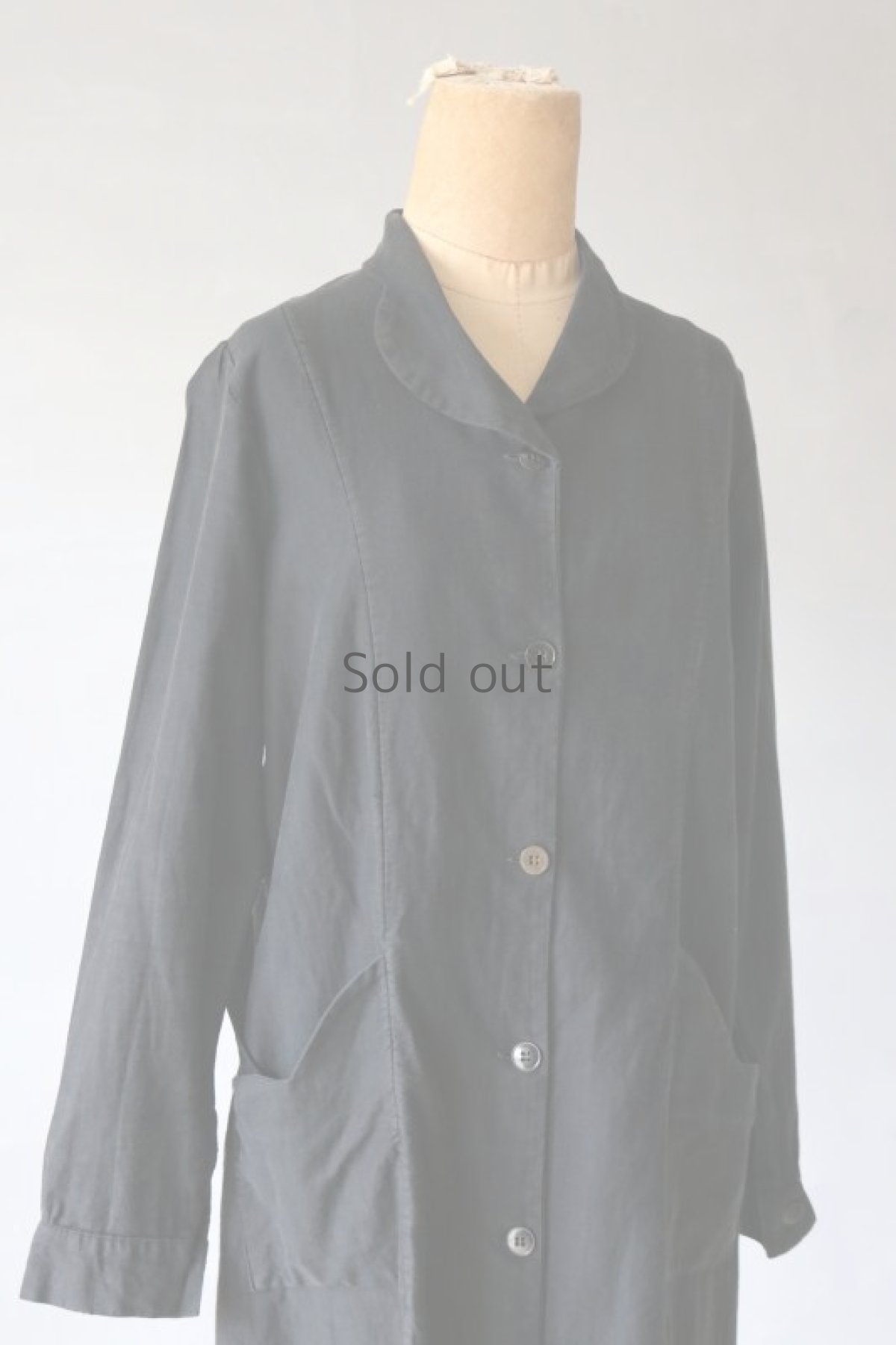 画像12: 【フランス】1930年代頃 ブラックワークオーバードレス（ワークコート） (12)