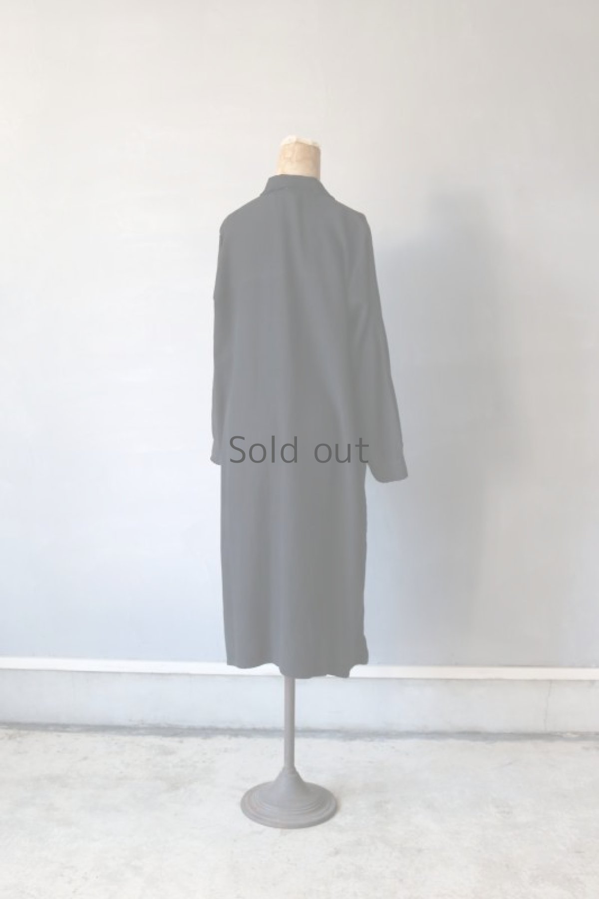 画像8: 【フランス】アンティークコットン×染め　裏起毛ロングスリーブドレス（黒色） (8)