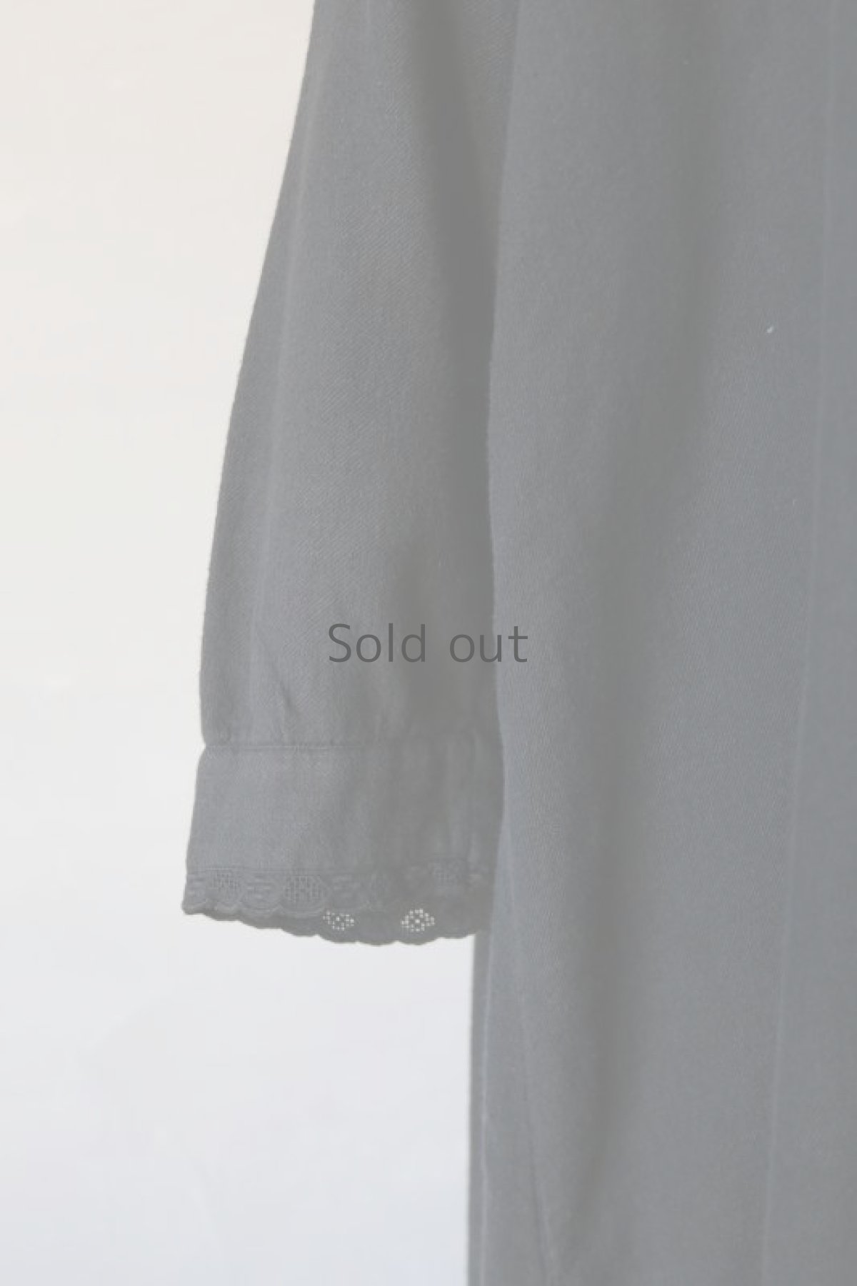 画像4: 【フランス】アンティークコットン×染め　裏起毛ロングスリーブドレス（黒色） (4)