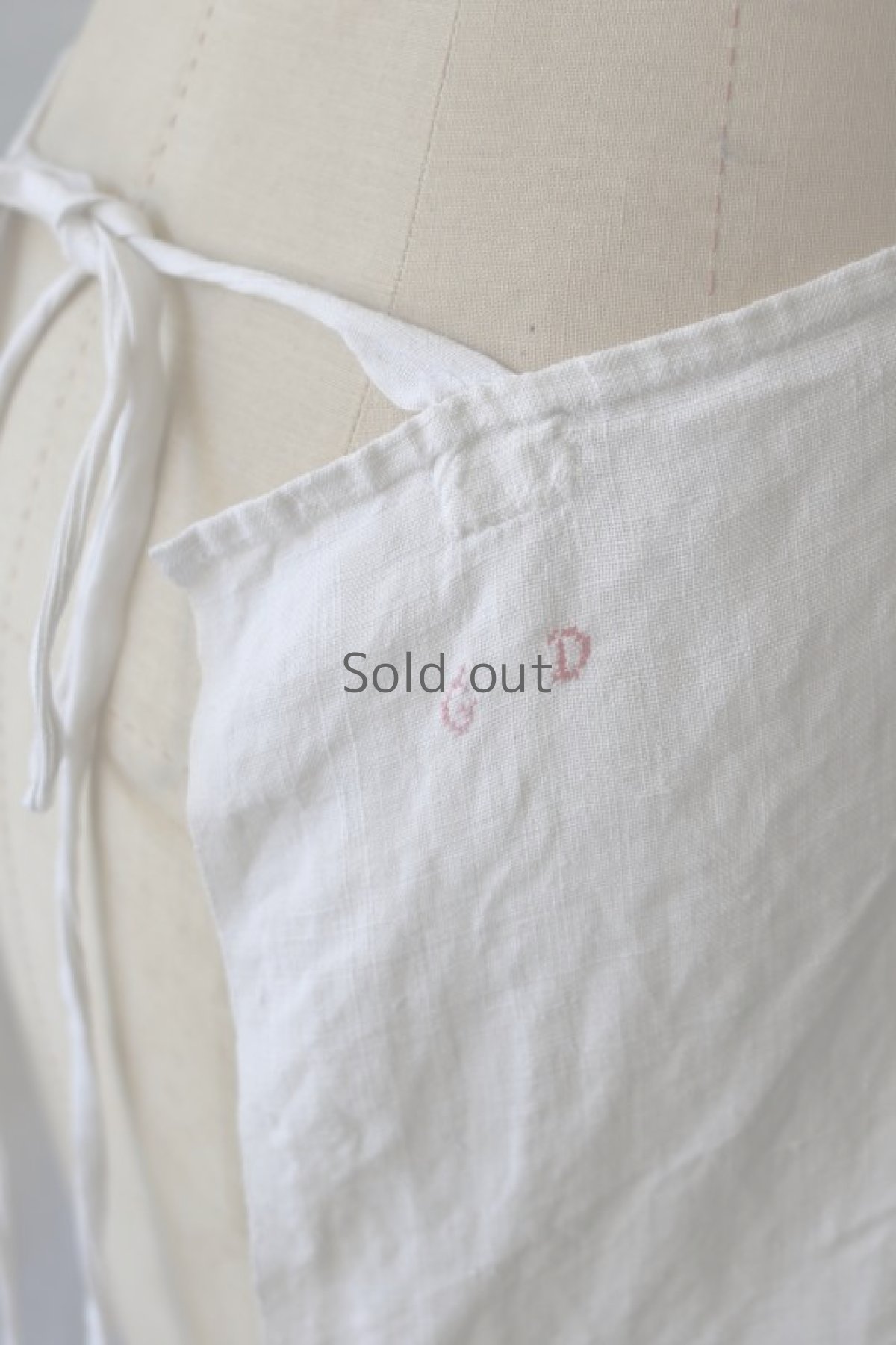 画像5: 【フランス】アンティークリネン　ホワイトエプロン (5)