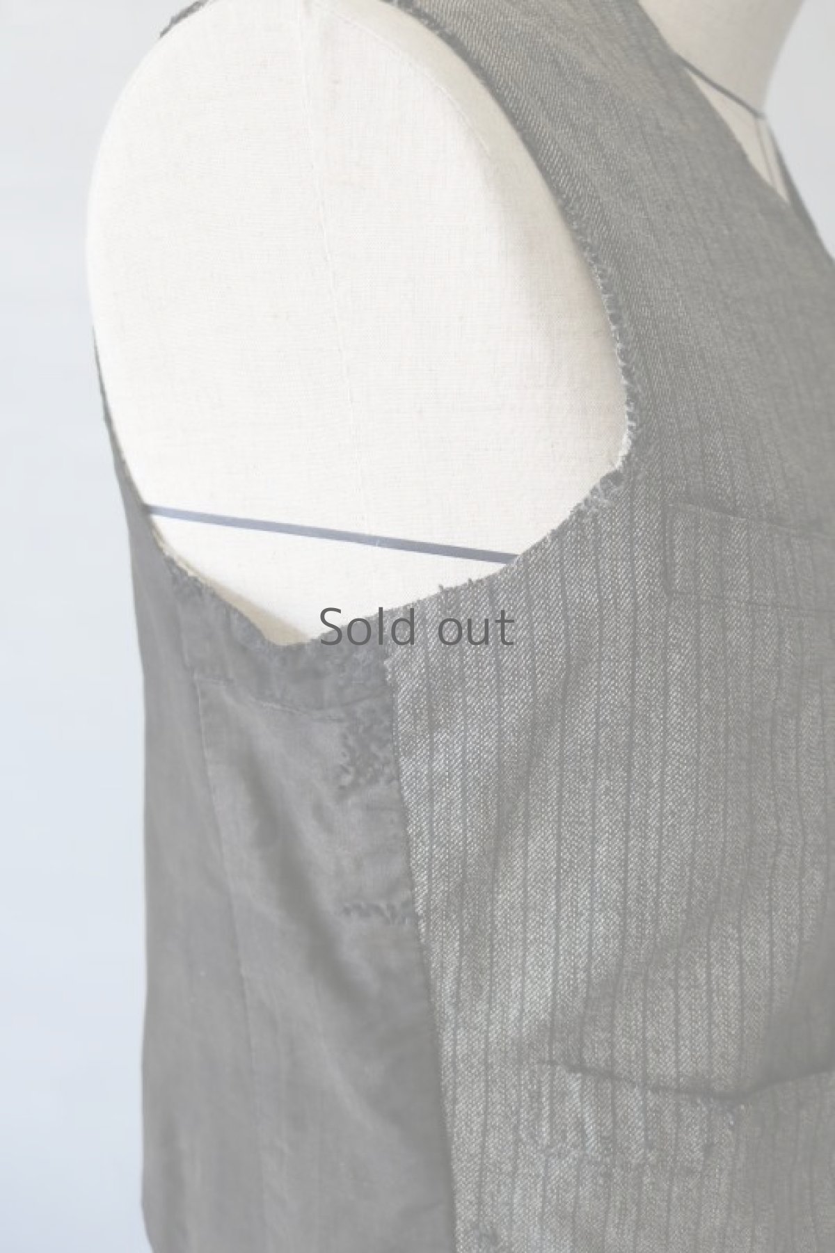 画像13: 【フランス】1940年代　パッチワーク　ハンドリペア　ワークベスト (13)