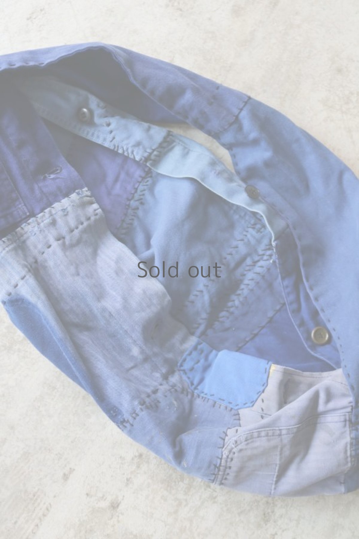 画像9: 【MITSUGU SASAKI】ビンテージリメイク　ユーロワークのパッチワークショルダーバッグ(ドラム型) (9)