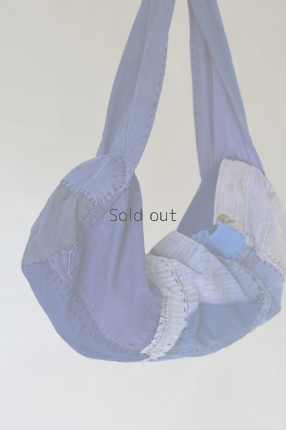 画像3: 【MITSUGU SASAKI】ビンテージリメイク　ユーロワークのパッチワークショルダーバッグ(ドラム型) (3)