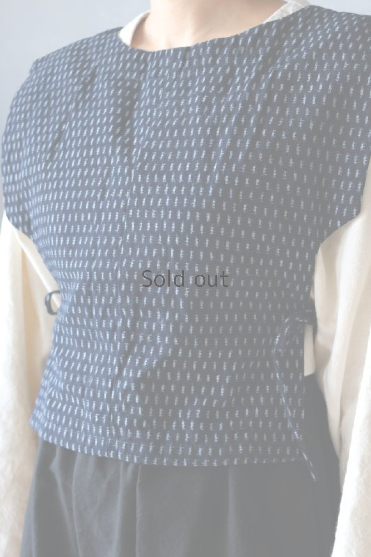 画像6: 【ササキチホ】古布 T胴衣（藍染絣） (6)