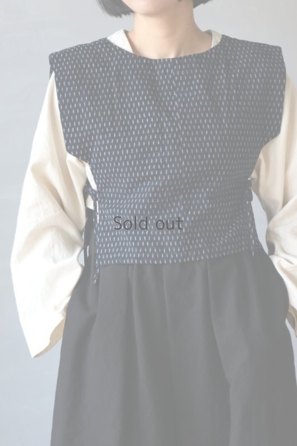 画像2: 【ササキチホ】古布 T胴衣（藍染絣） (2)