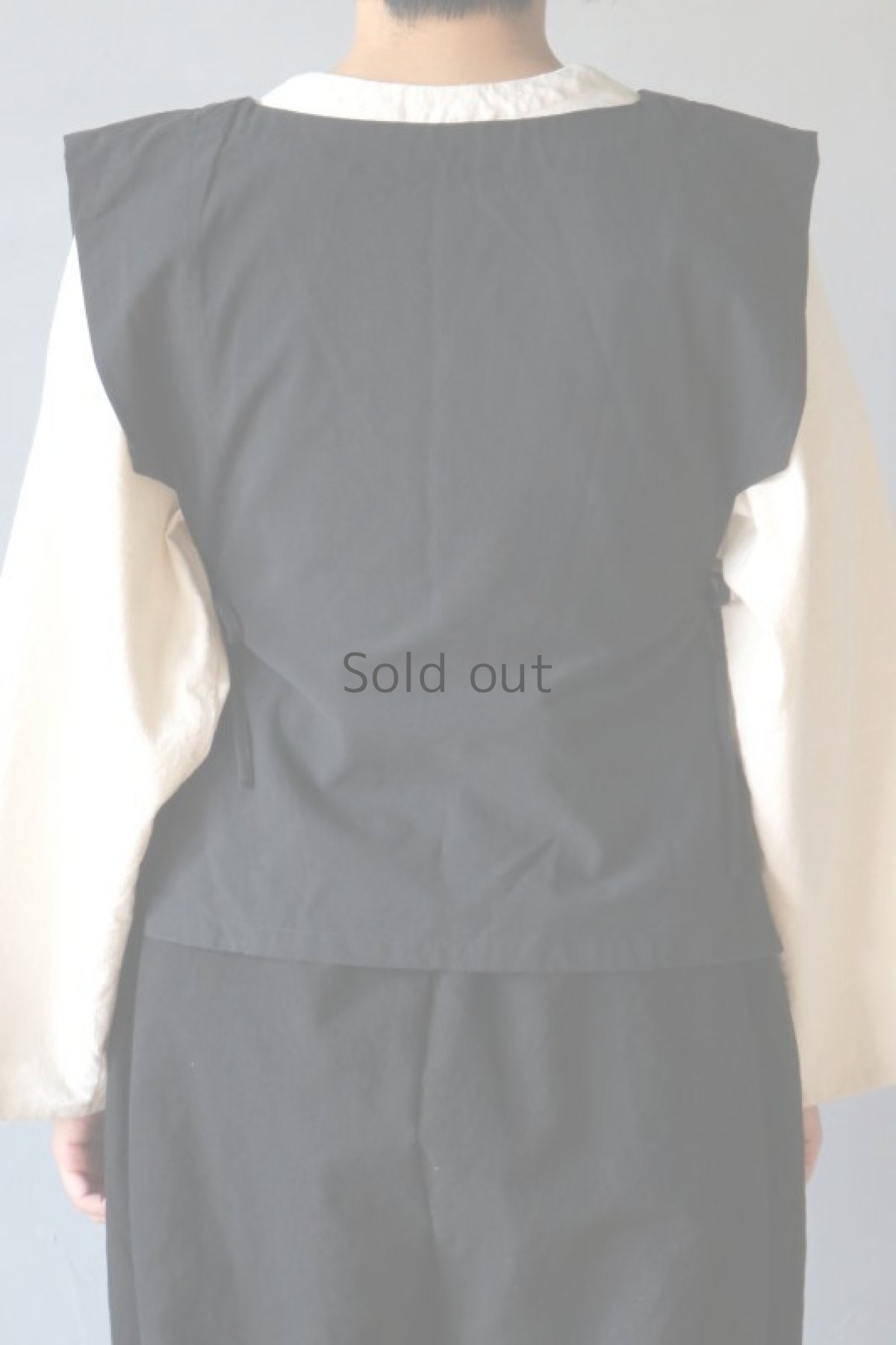 画像8: 【ササキチホ】アンティークリネン×染 T胴衣（黒） (8)