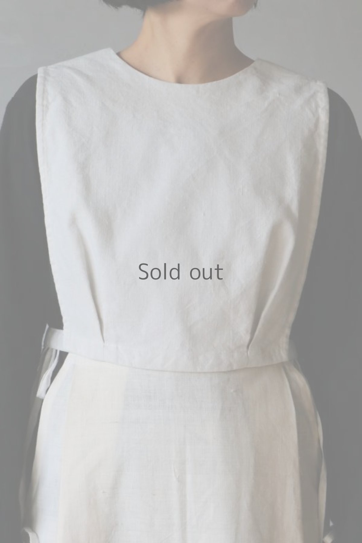 画像4: 【ササキチホ】アンティークリネン 短胴衣（白） (4)