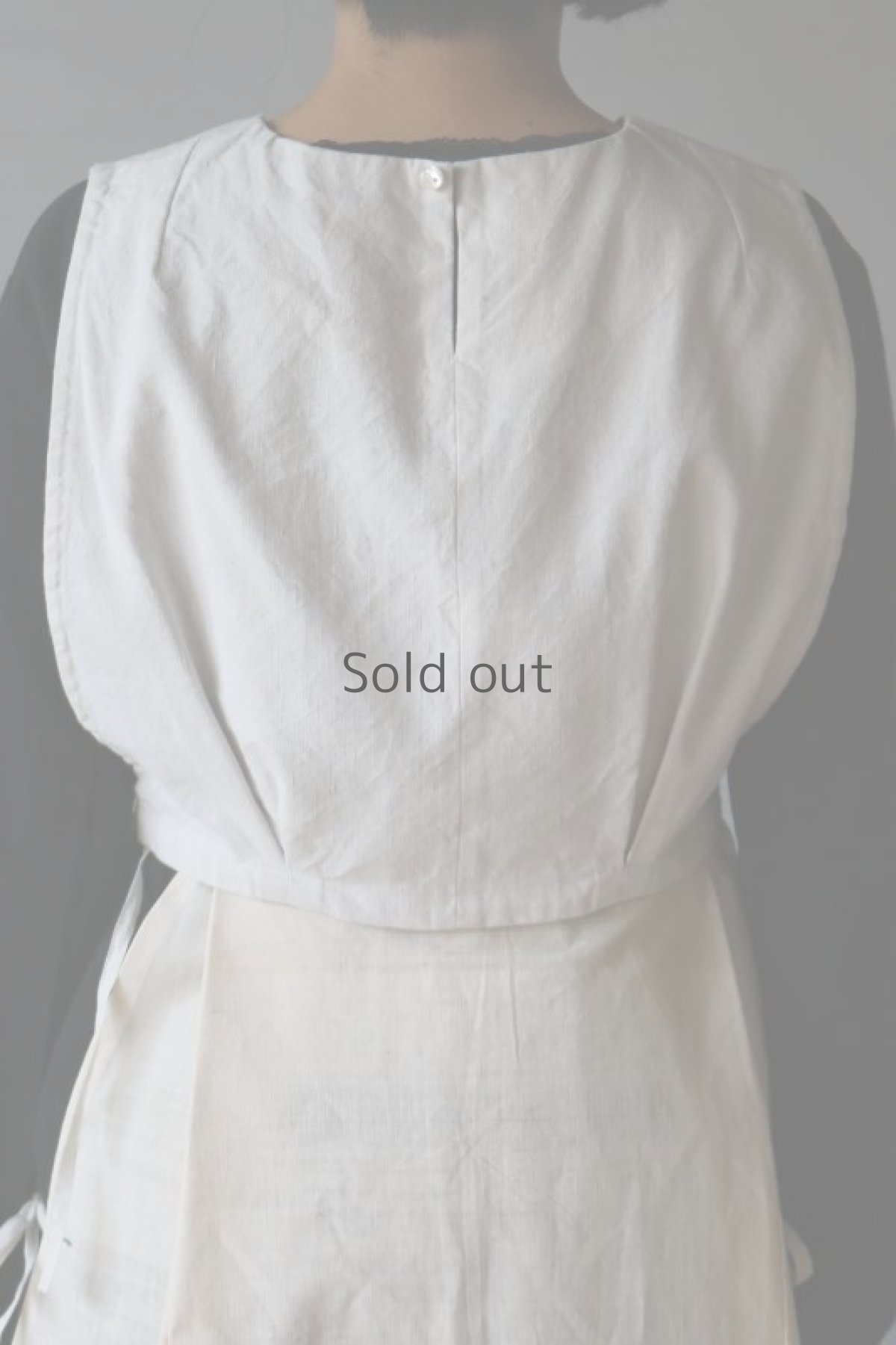 画像10: 【ササキチホ】アンティークリネン 短胴衣（白） (10)