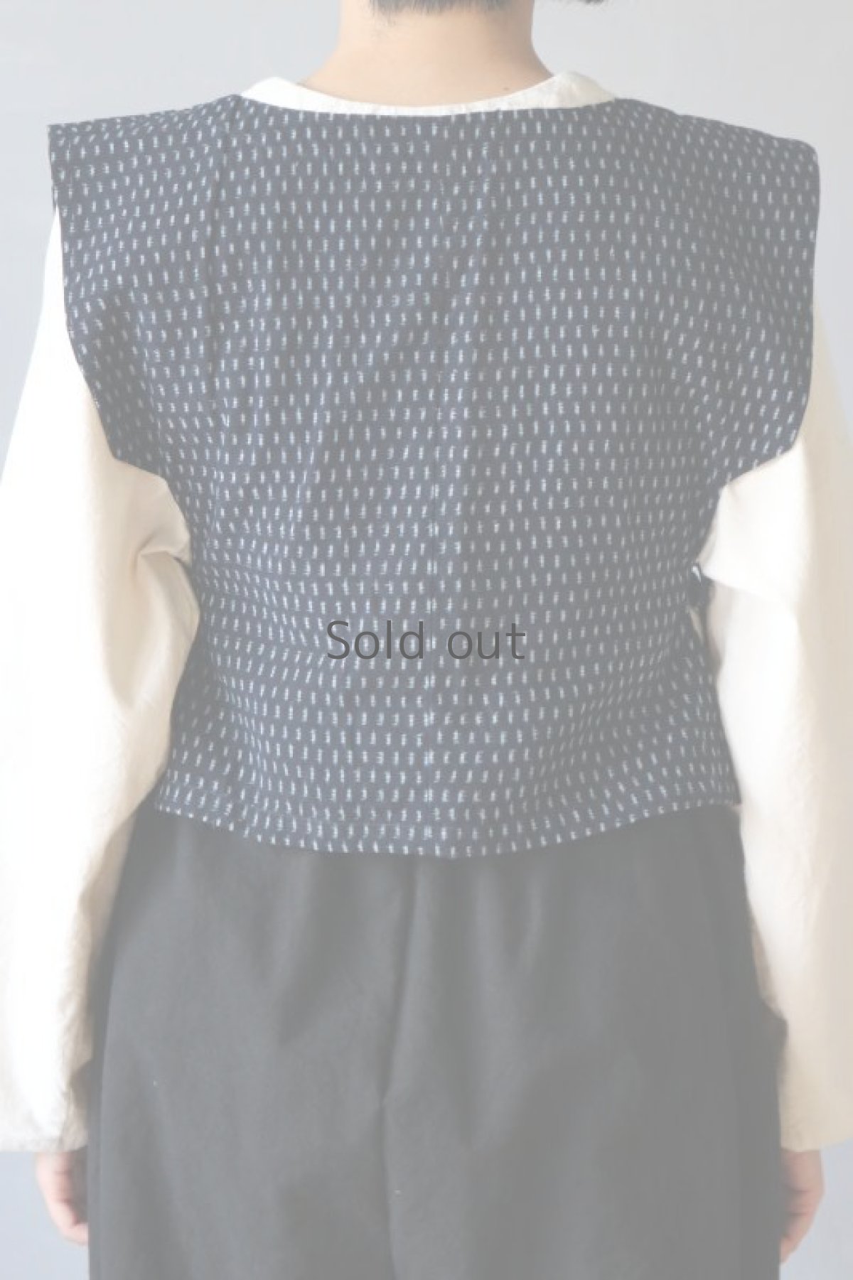 画像9: 【ササキチホ】古布 T胴衣（藍染絣） (9)