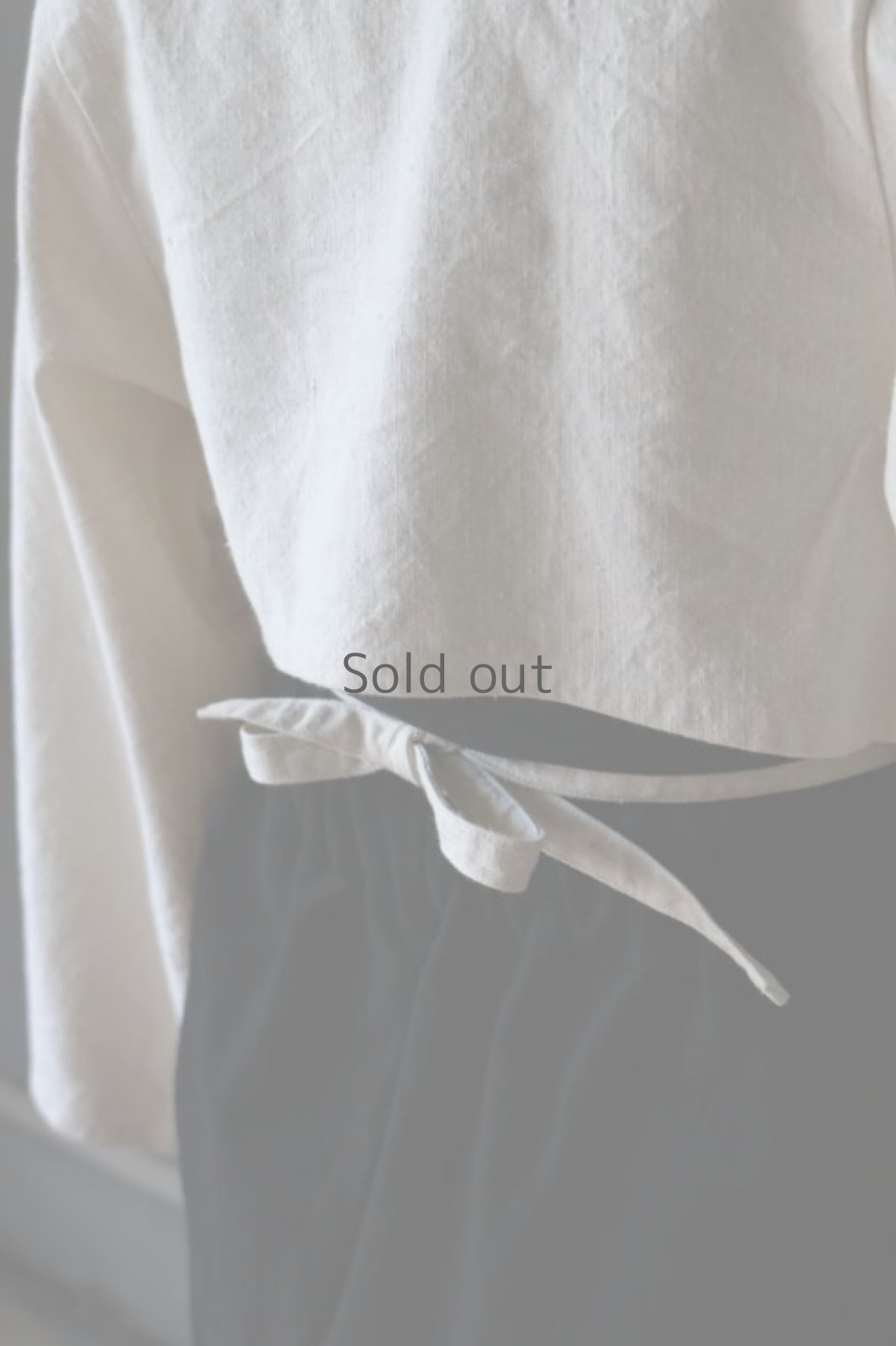 画像11: 【ササキチホ】アンティークリネン　短羽織　筒袖（白/紐付き） (11)