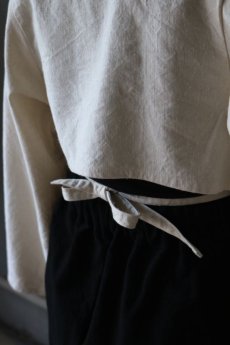 画像11: 【ササキチホ】アンティークリネン　短羽織　筒袖（白/紐付き） (11)