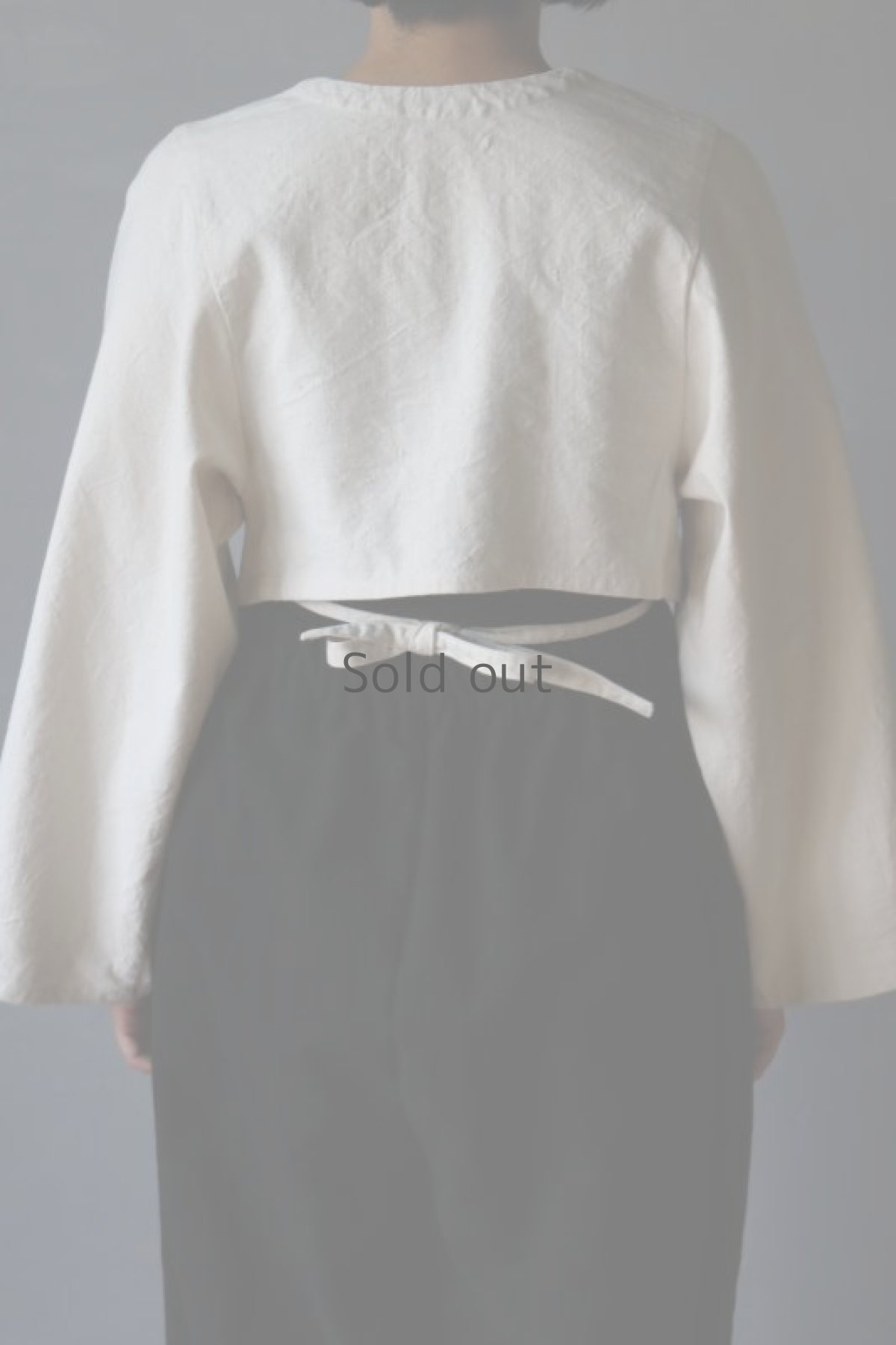 画像10: 【ササキチホ】アンティークリネン　短羽織　筒袖（白/紐付き） (10)