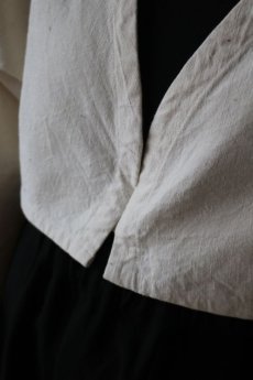 画像6: 【ササキチホ】アンティークリネン　短羽織　筒袖（白/紐付き） (6)