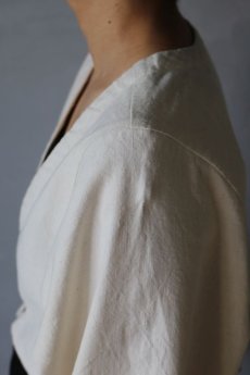 画像9: 【ササキチホ】アンティークリネン　短羽織　筒袖（白/紐付き） (9)