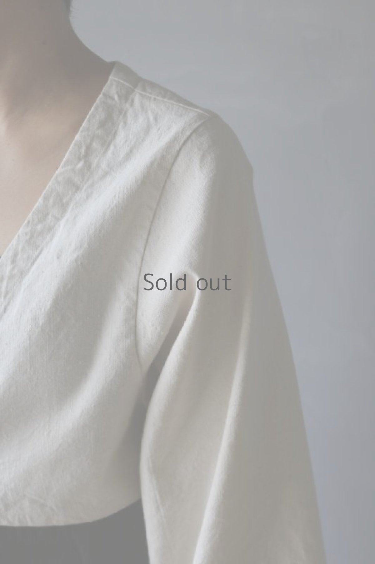 画像7: 【ササキチホ】アンティークリネン　短羽織　筒袖（白/紐付き） (7)