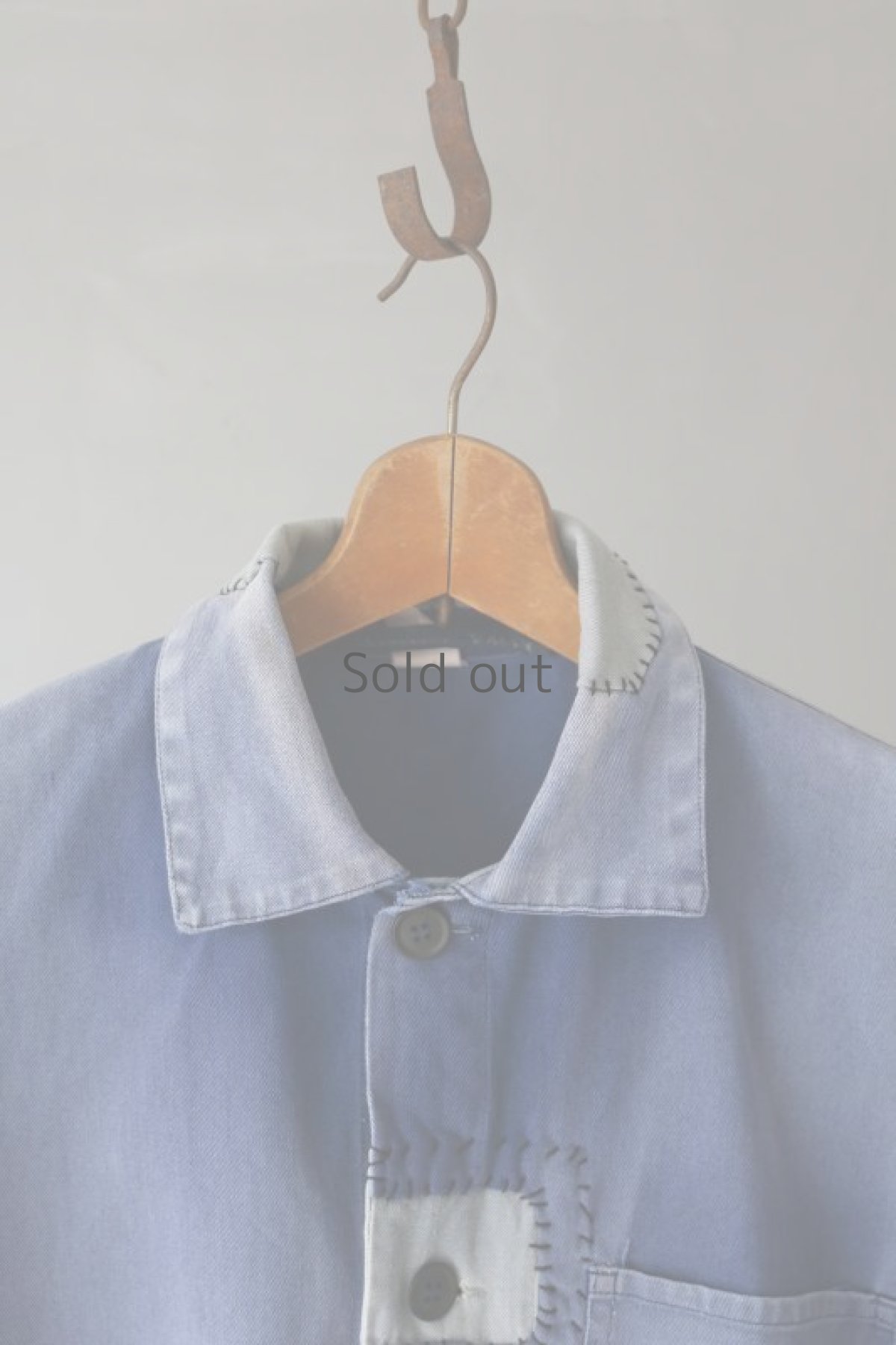 画像3: 【MITSUGU SASAKI】ビンテージリメイク　パッチワーク　ワークジャケット(ブルー/グレー/ネイビー) (3)