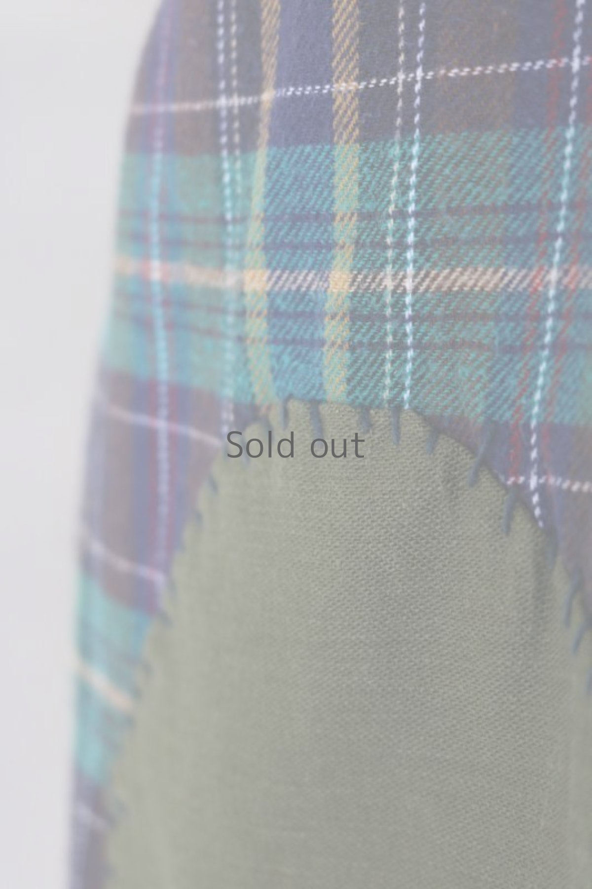 画像9: 【MITSUGU SASAKI】ビンテージリメイク　パッチワークネル　グランパシャツ（グリーンチェック） (9)