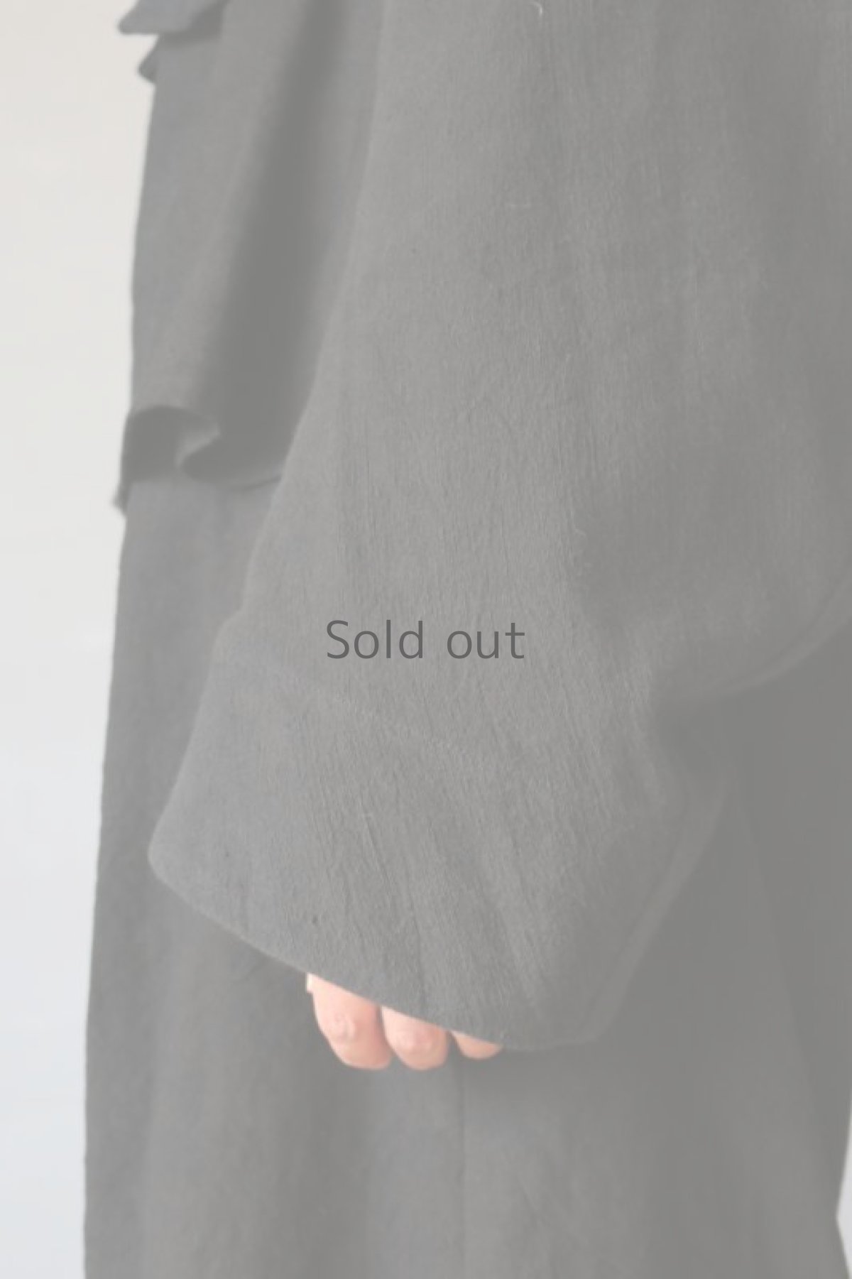 画像9: 【ササキチホ】アンティークリネン×染　短羽織　ロング袖（黒） (9)