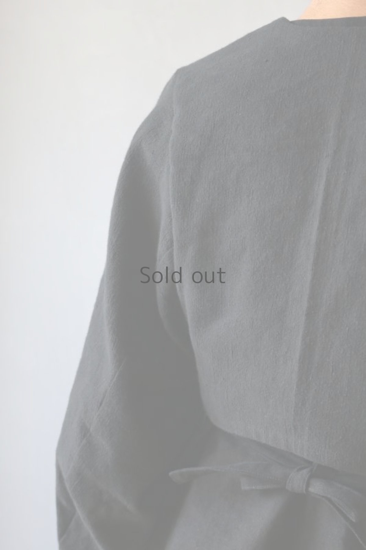 画像11: 【ササキチホ】アンティークリネン×染　短羽織　ロング袖（黒） (11)