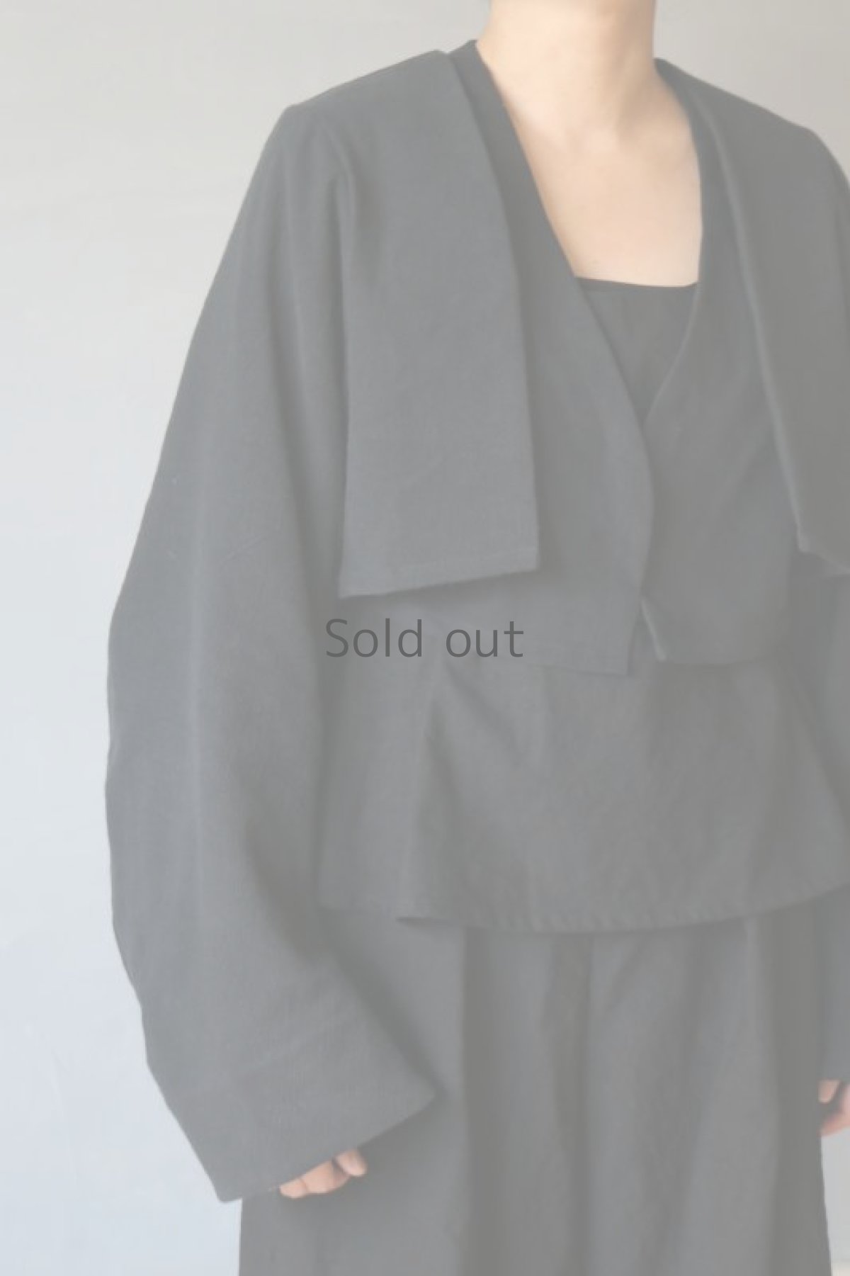 画像5: 【ササキチホ】アンティークリネン×染　短羽織　ロング袖（黒） (5)