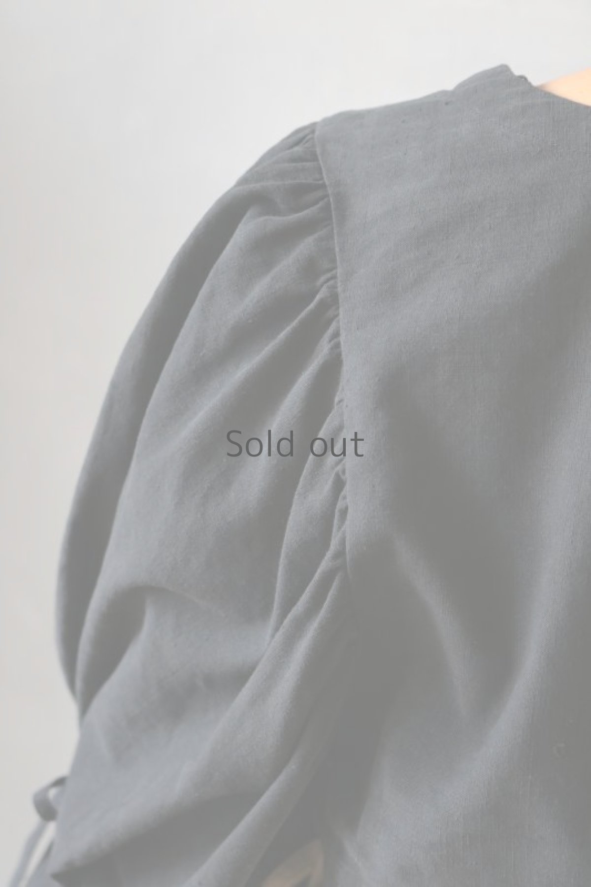 画像10: 【ササキチホ】アンティークリネン×染　短羽織　ボリューム袖（タック＋リボン/黒） (10)