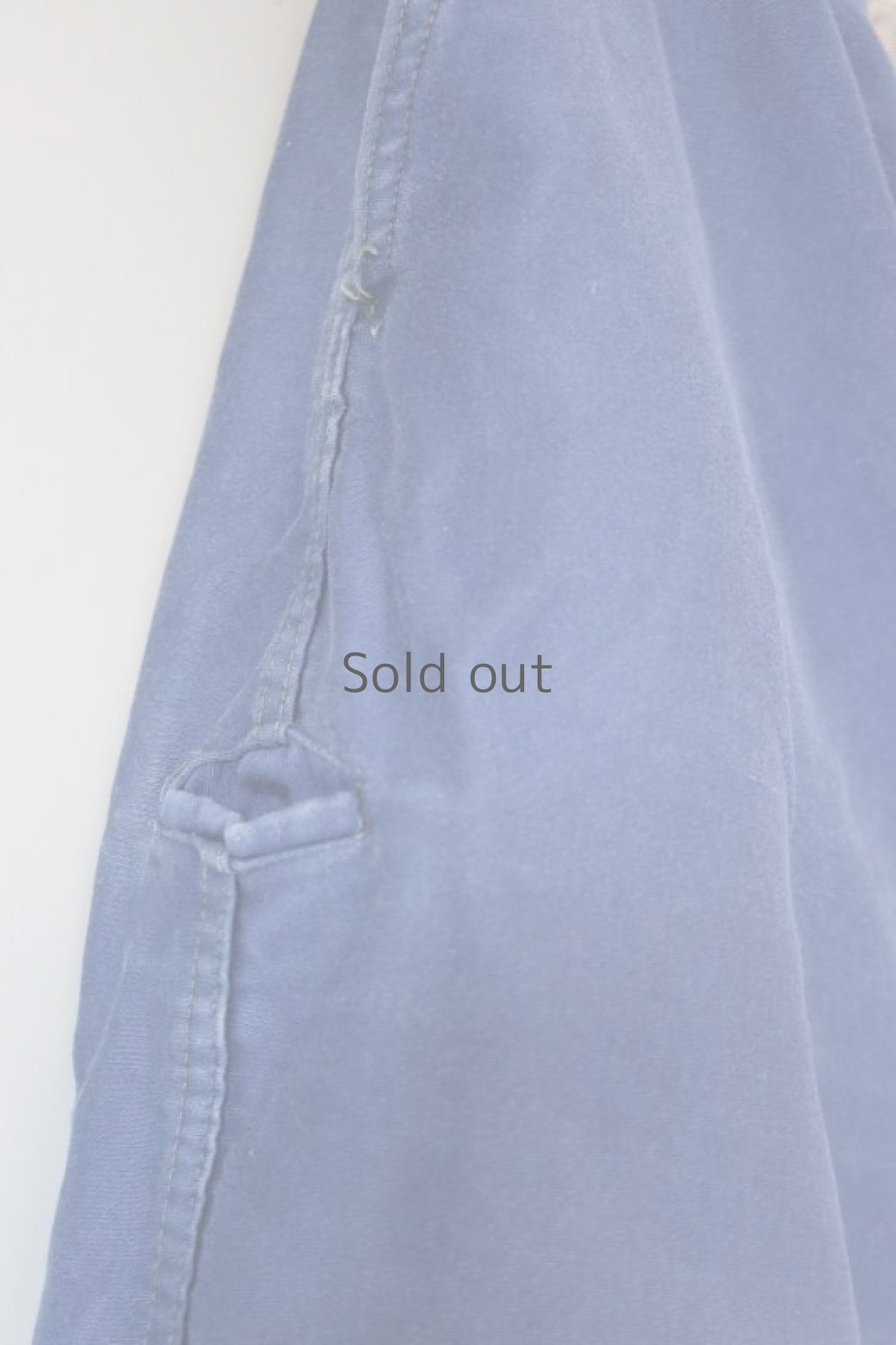 画像5: 【MITSUGU SASAKI】ビンテージ×リメイク モールスキン ブルーワイドワークパンツ(ウエスト紐/Adolphe Lafont) (5)