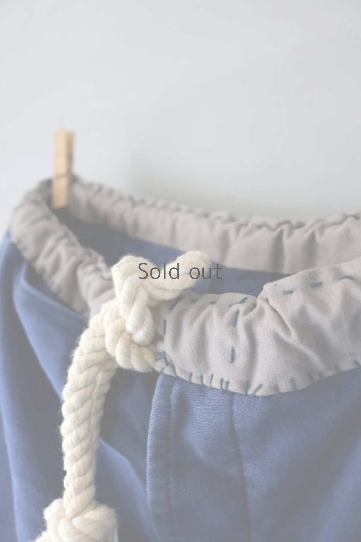 画像4: 【MITSUGU SASAKI】ビンテージ×リメイク モールスキン ブルーワイドワークパンツ(ウエスト紐/Adolphe Lafont) (4)