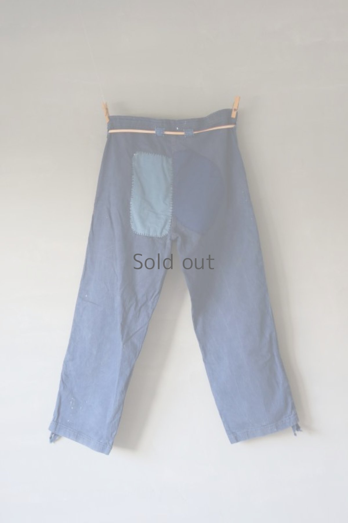 画像8: 【MITSUGU SASAKI】ビンテージ×リメイク パッチワーク ワークイージーパンツ（ツナギ/ウエスト赤紐） (8)