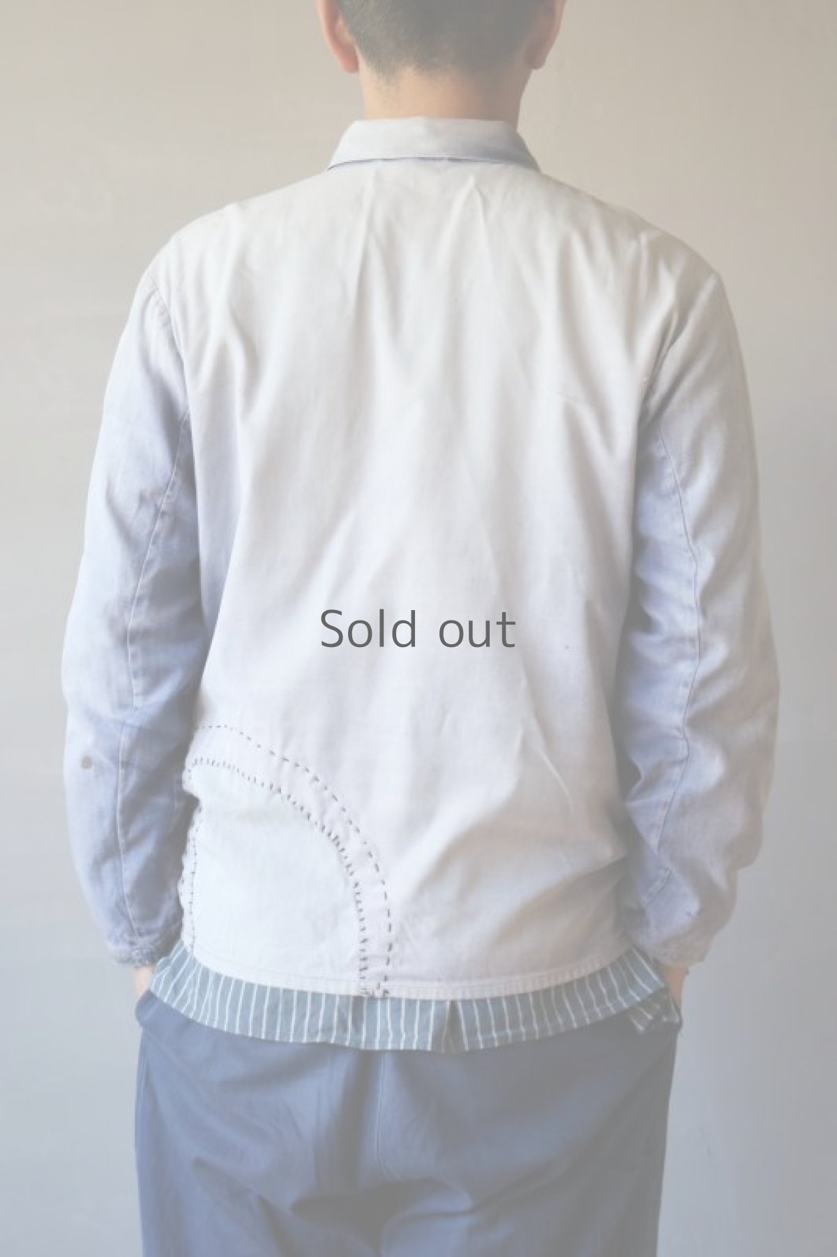 画像14: 【MITSUGU SASAKI】ビンテージリメイク　パッチワーク　色褪せワークシャツジャケット(ベトナム) (14)