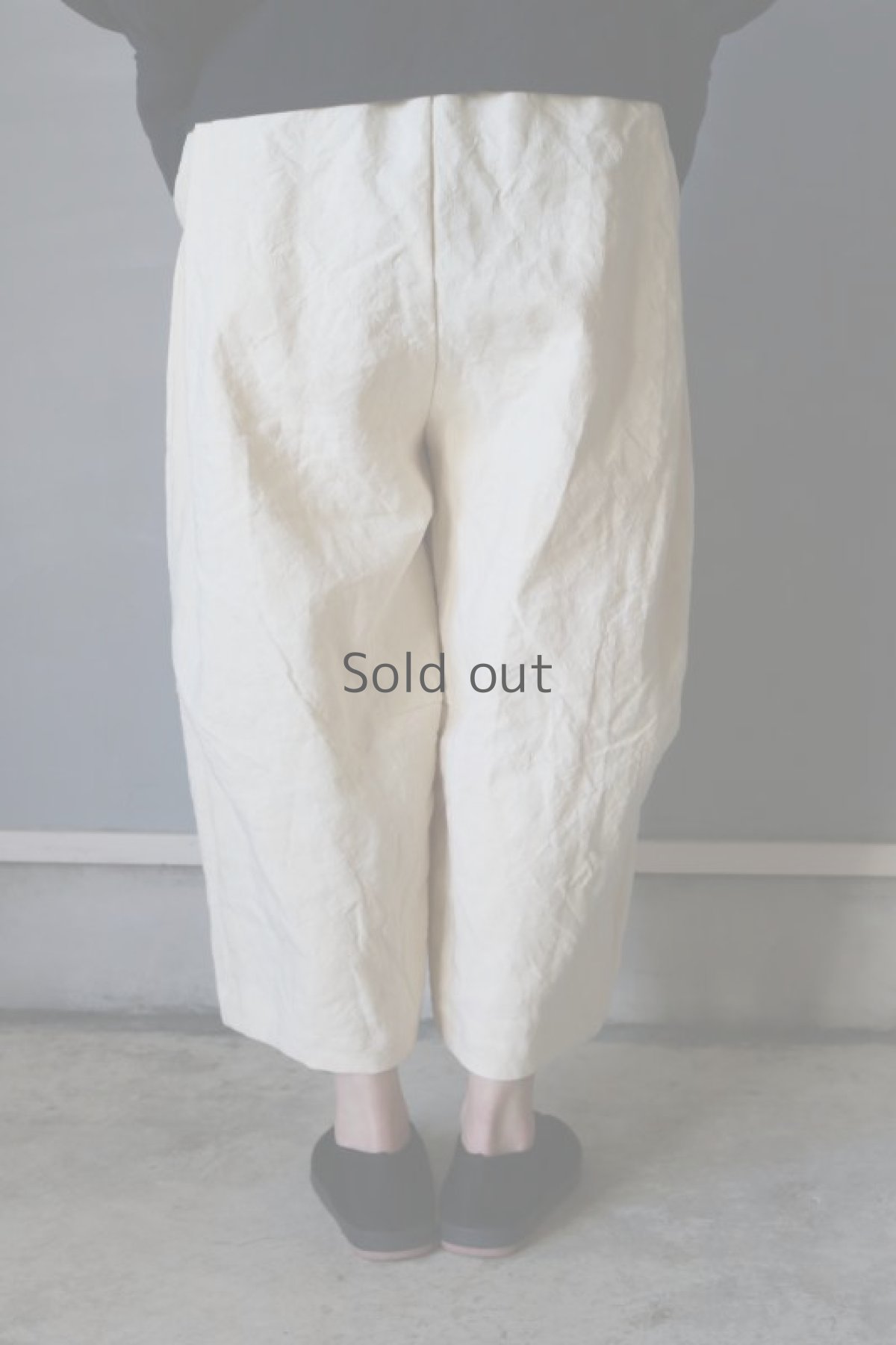 画像10: 【ササキチホ】アンティークリネン　切り替え　バレルパンツ（生成り） (10)