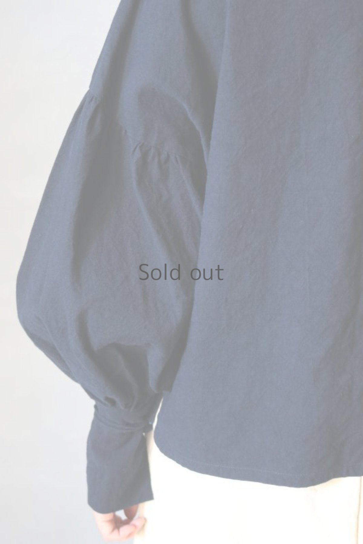 画像11: 【ササキチホ】ヴィンテージリネン　ロングカフスブラウス（紺色） (11)