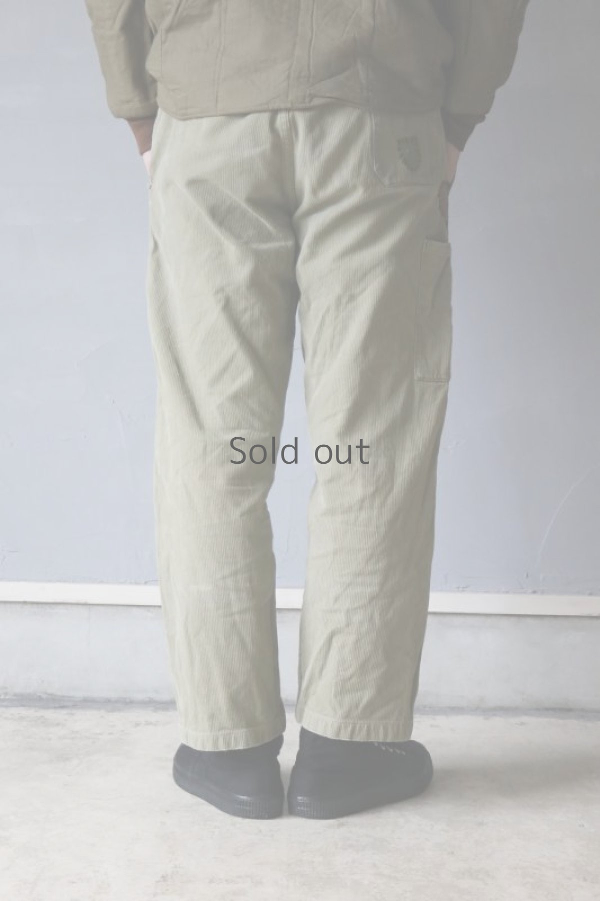 画像14: 【MITSUGU SASAKI】ビンテージ×リメイク パッチワーク コットンピケワークパンツ（スイス/グレーグリーン） (14)